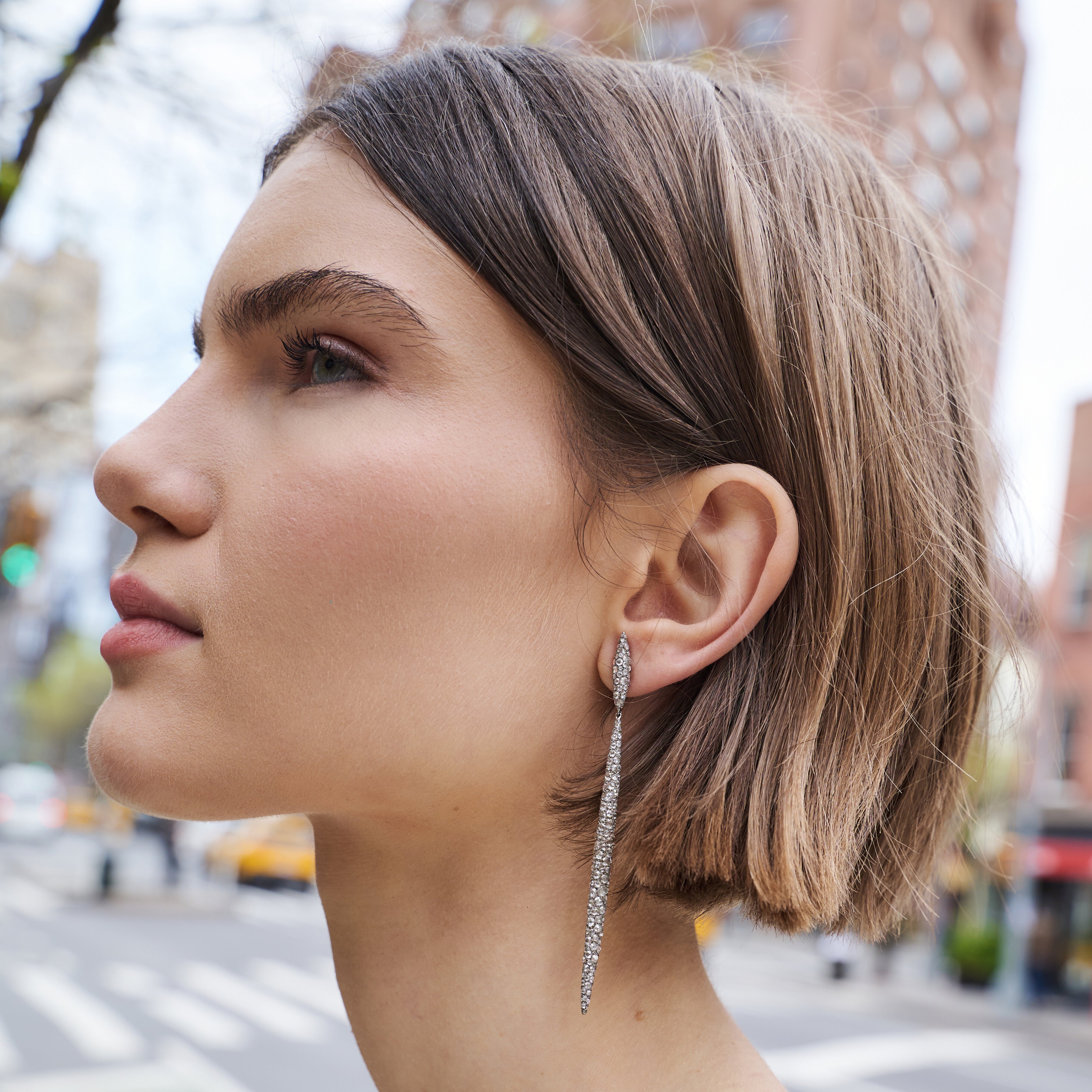 Diamond Matchstick Earrings