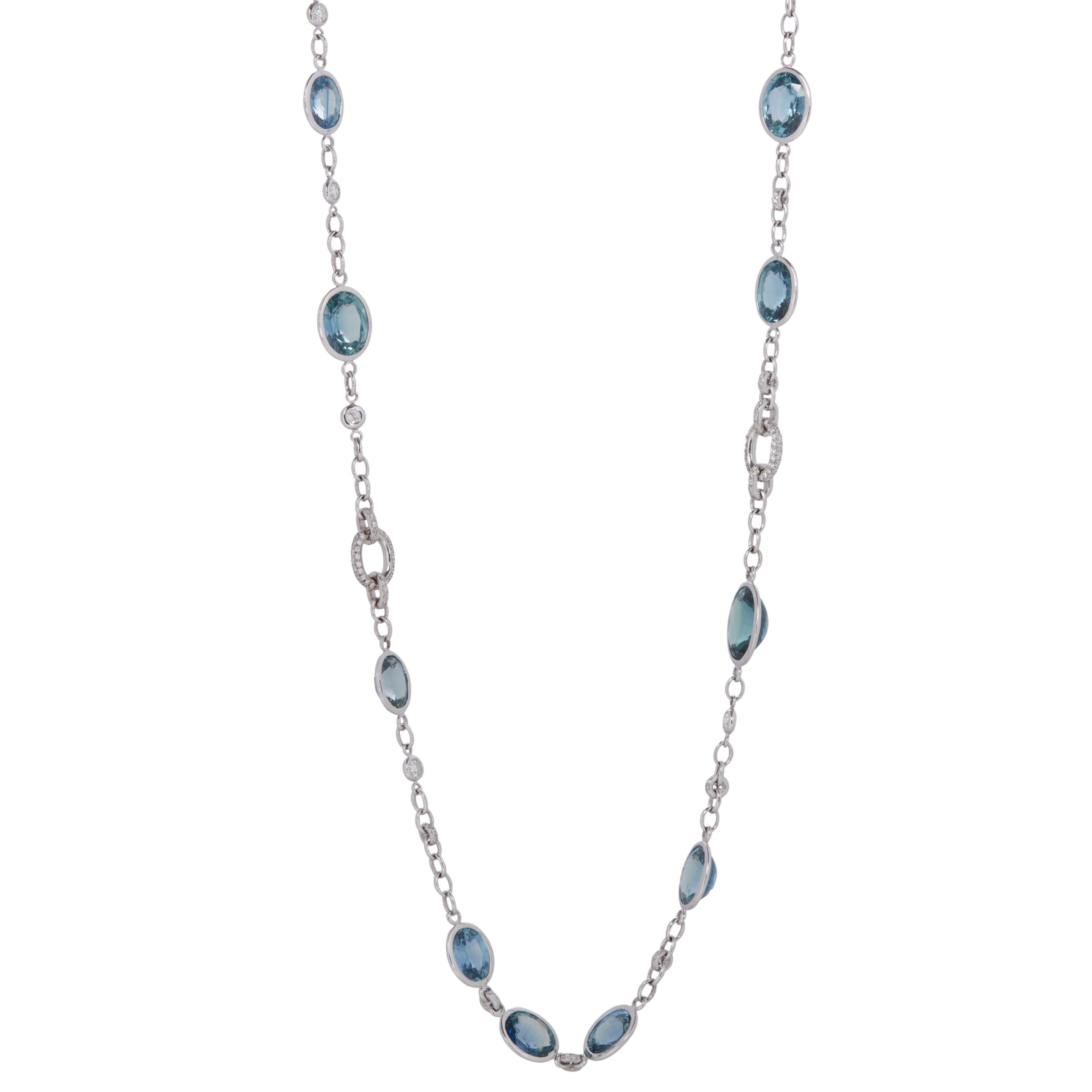 Ceylon Sapphire and Diamond Necklace