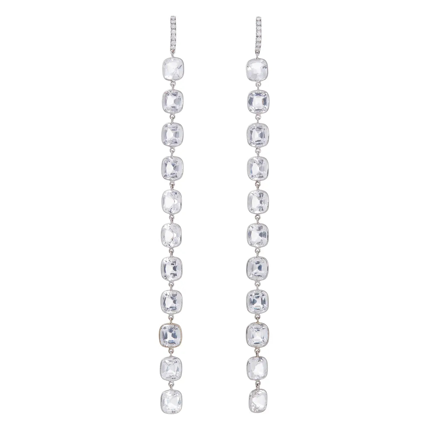 11 Stone Rock Crystal Earrings