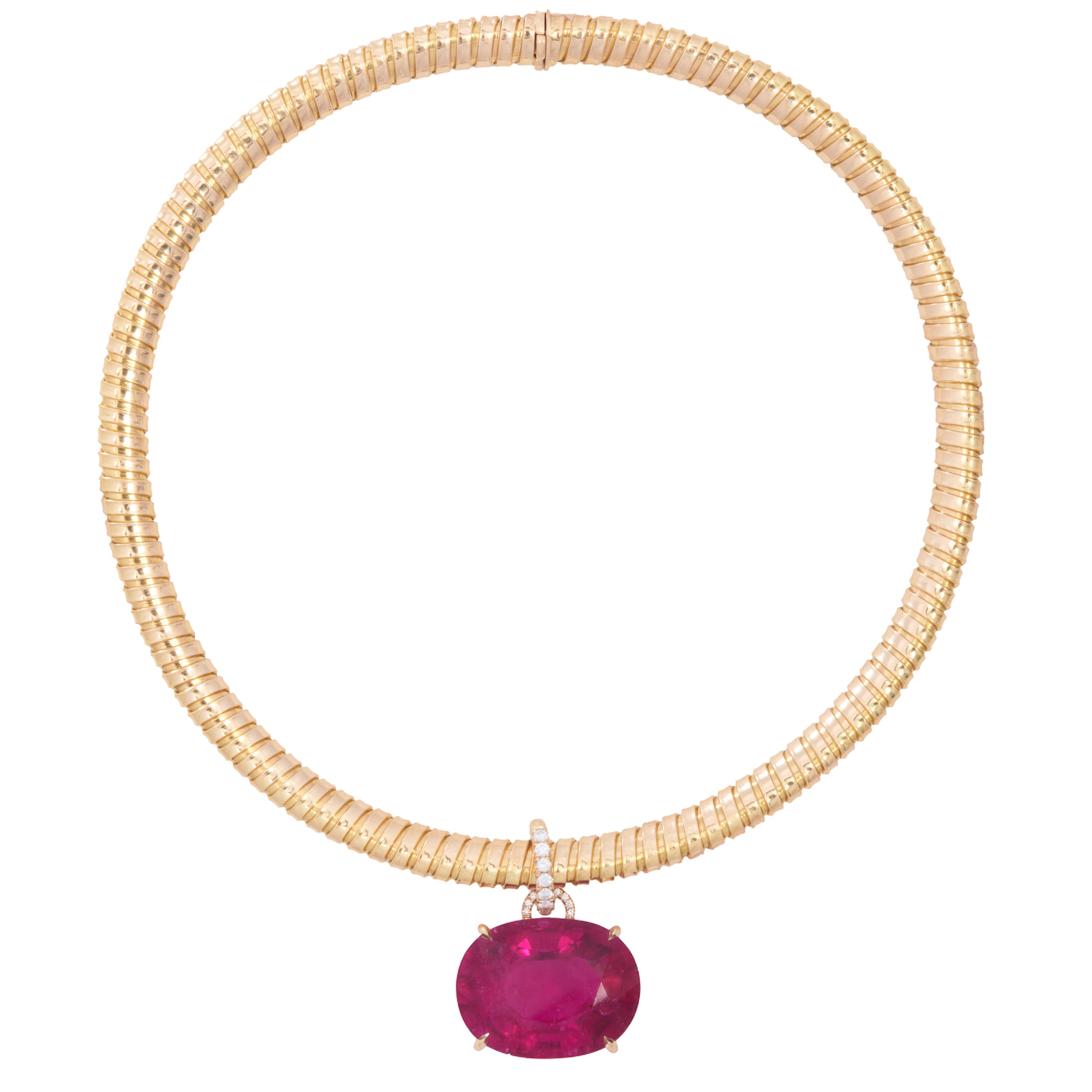 Oval Rubellite Pendant