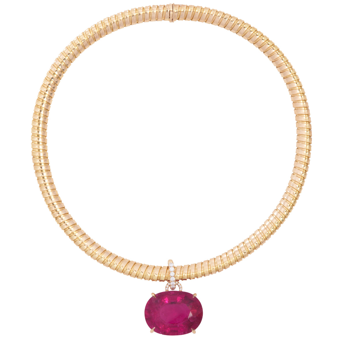 Oval Rubellite Pendant