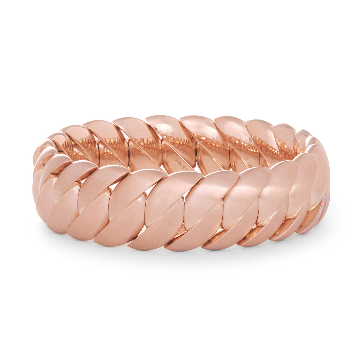 Wave Link Bracelet | Rose Gold with Matte Finish / 6.7 in (17 cm) | Bracelets