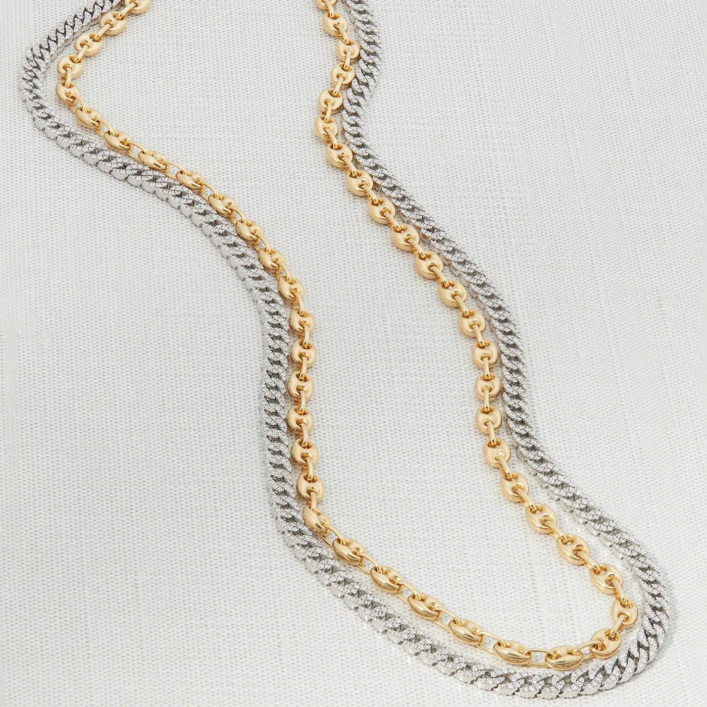 Gourmette Necklace with Double-Sided Pavé