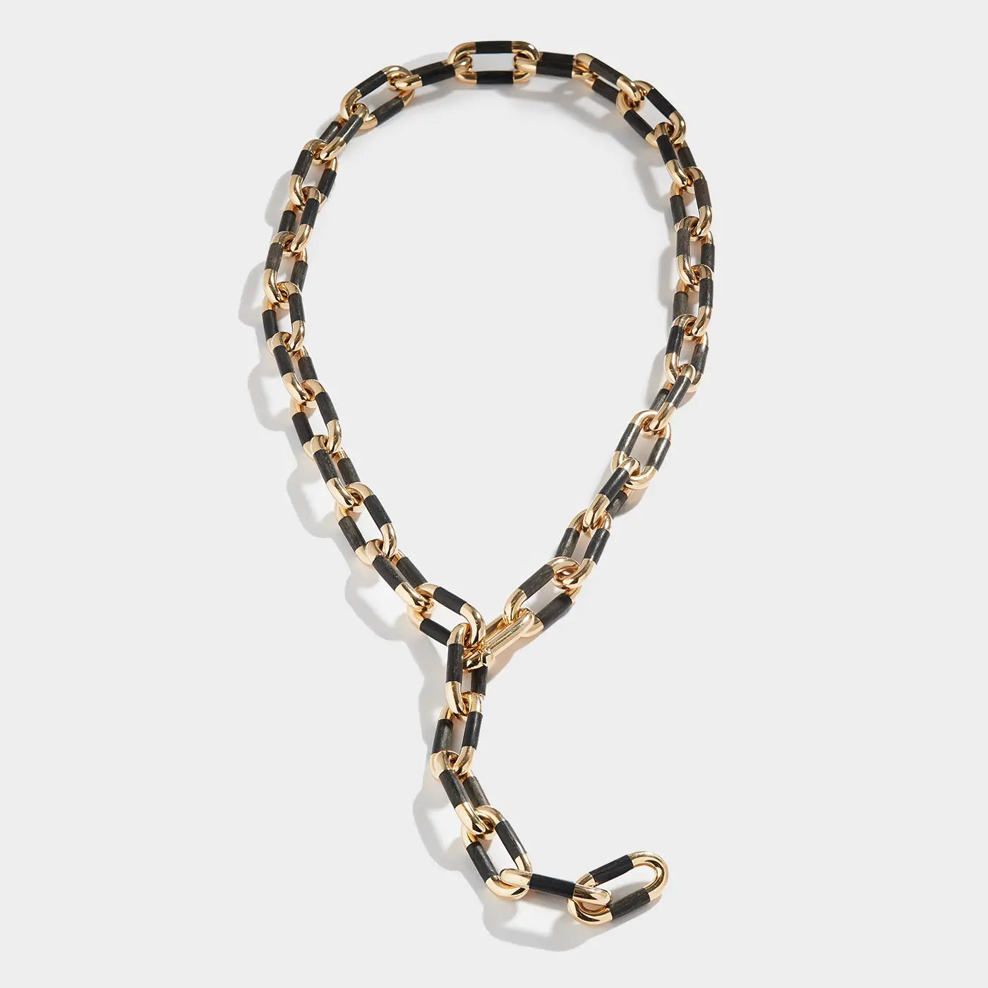 Ebony and Gold Link Necklace | Yellow Gold / 28 in (71 cm) | Necklaces