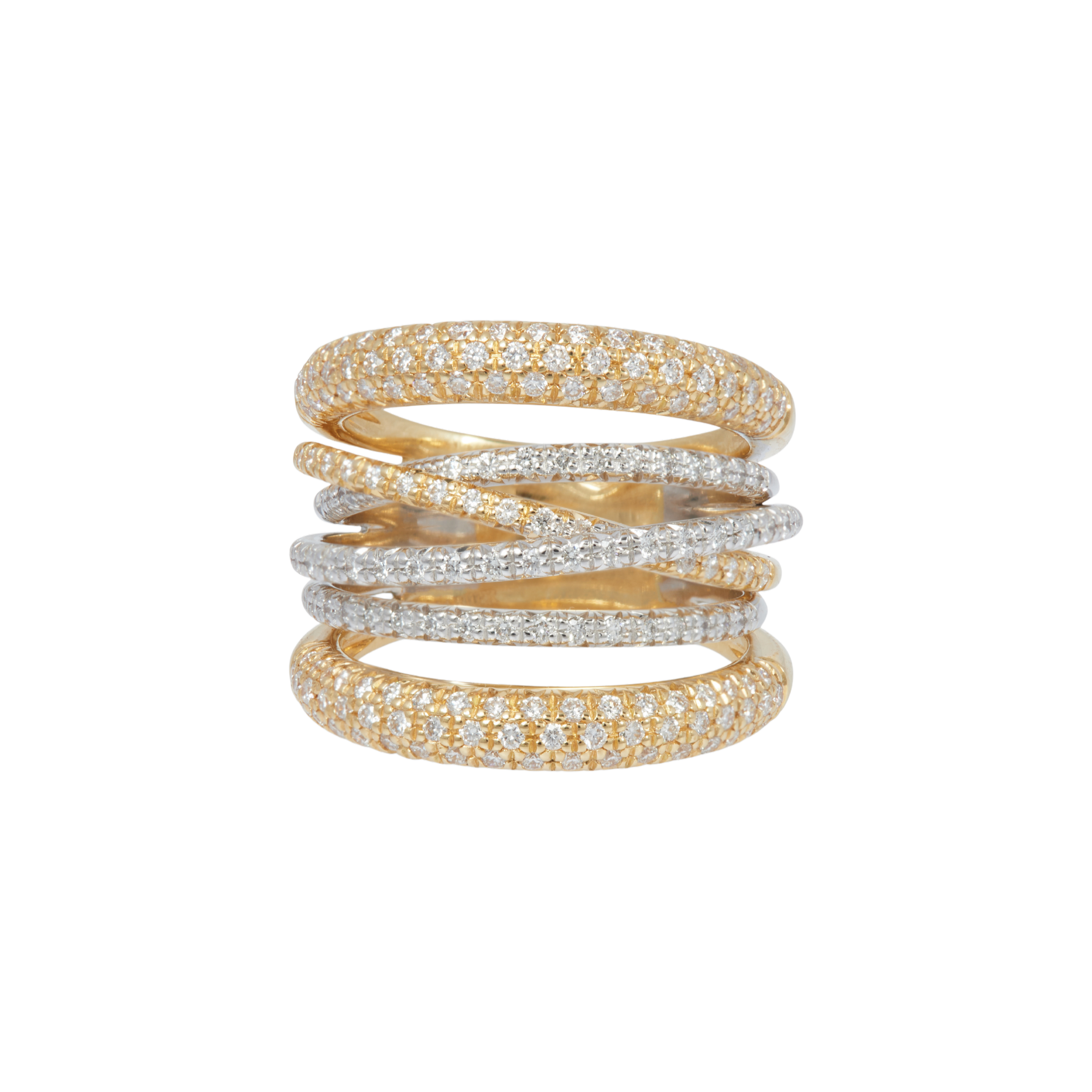 Mixed Gold Diamond Scribble Ring