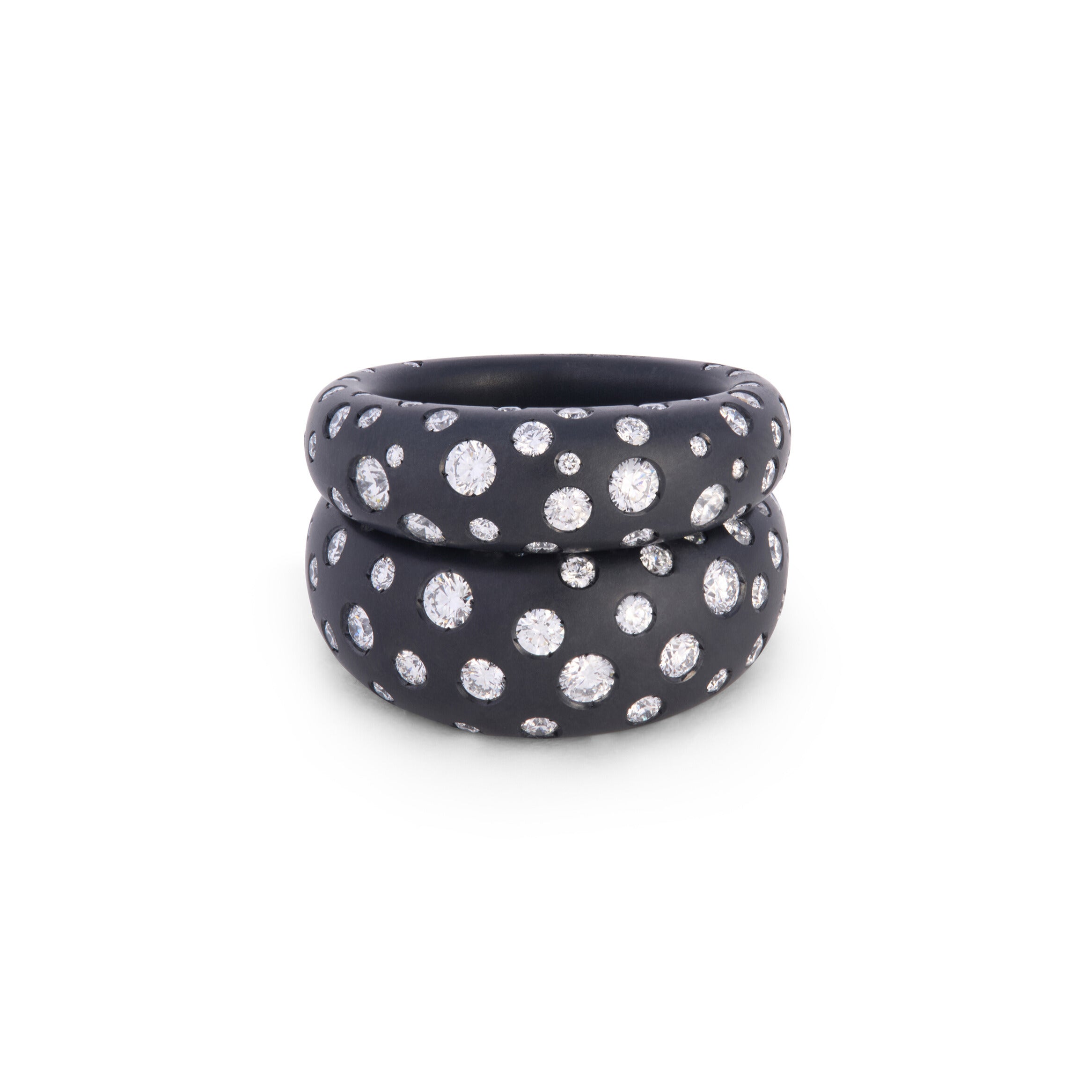 Titanium Spotted French Dome Ring - Sidney Garber