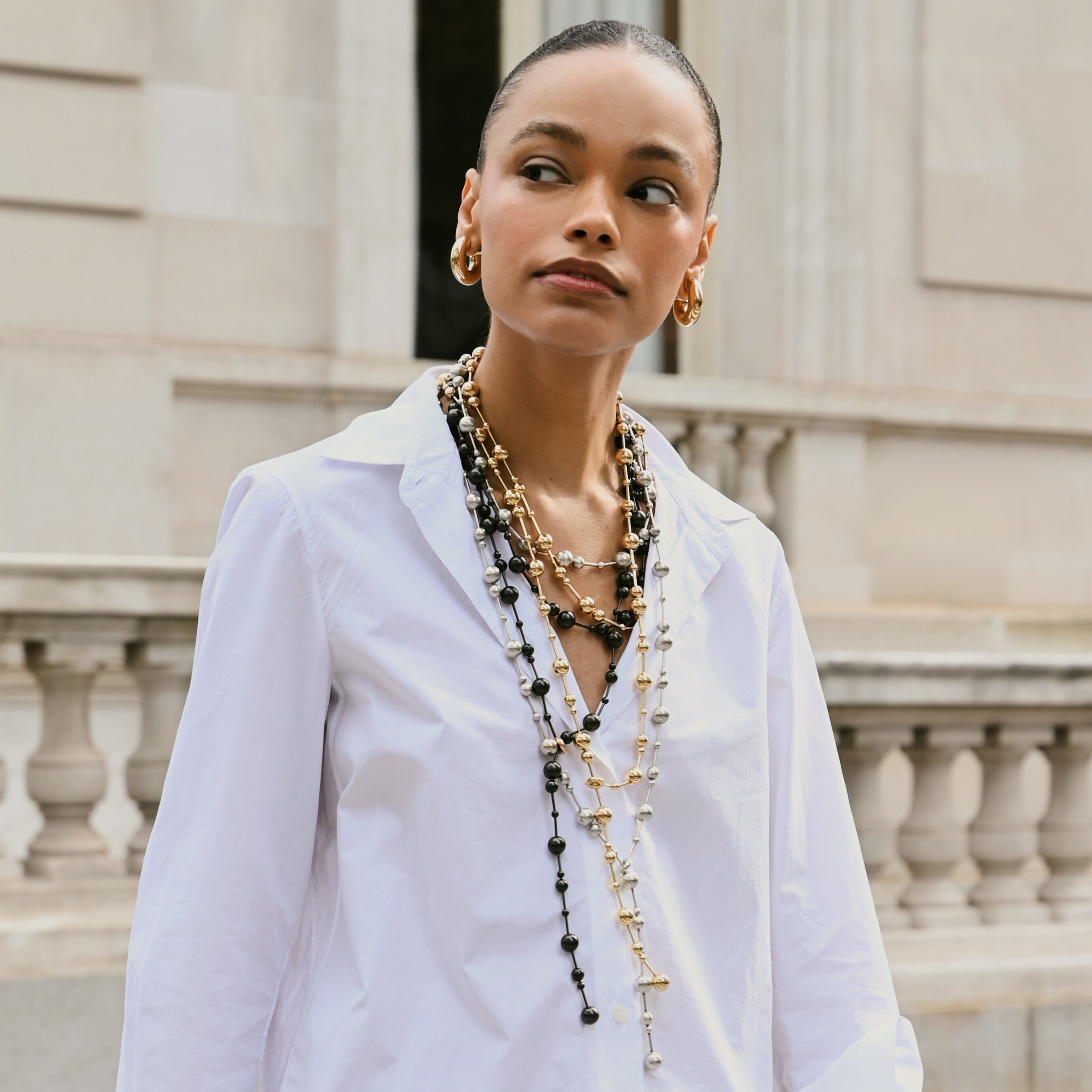 Wide Tubular Hoop Earrings