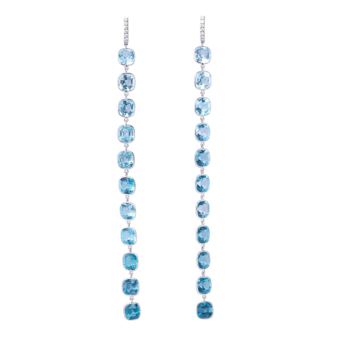 Ombré Blue Topaz Rock Crystal Earrings