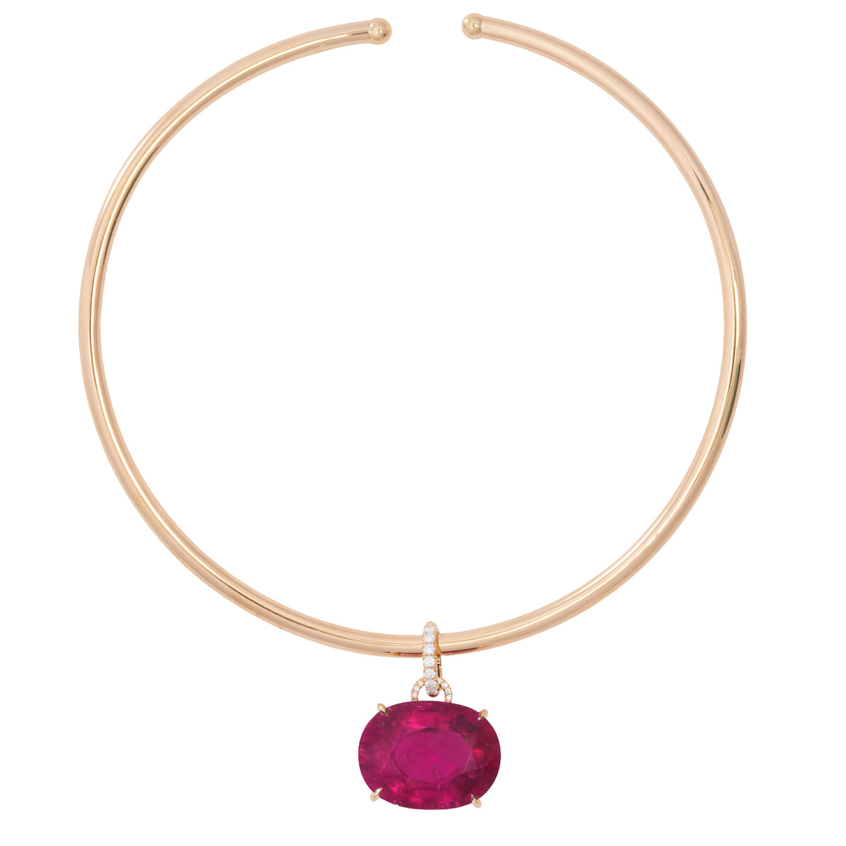 Oval Rubellite Pendant