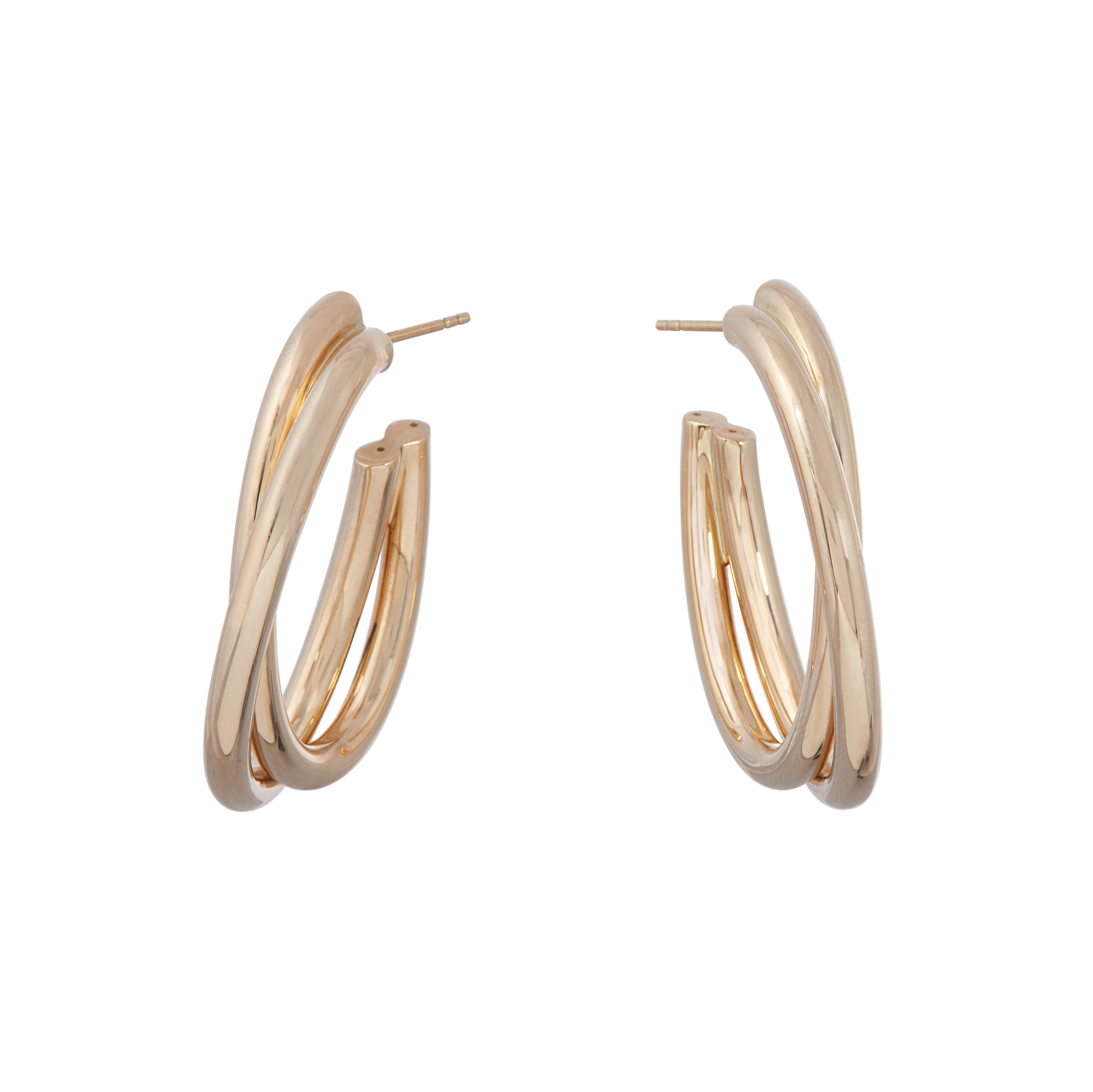 Oval Intertwined Hoop Earrings