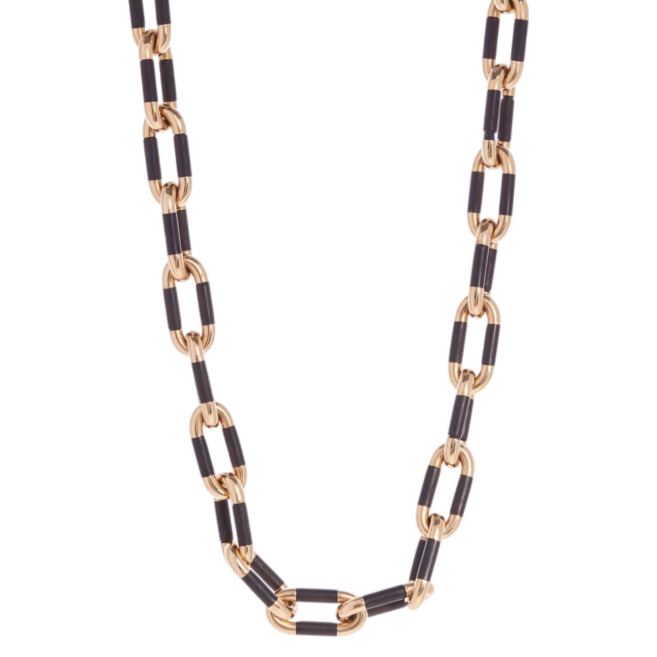 Ebony and Gold Link Necklace | Yellow Gold / 28 in (71 cm) | Necklaces