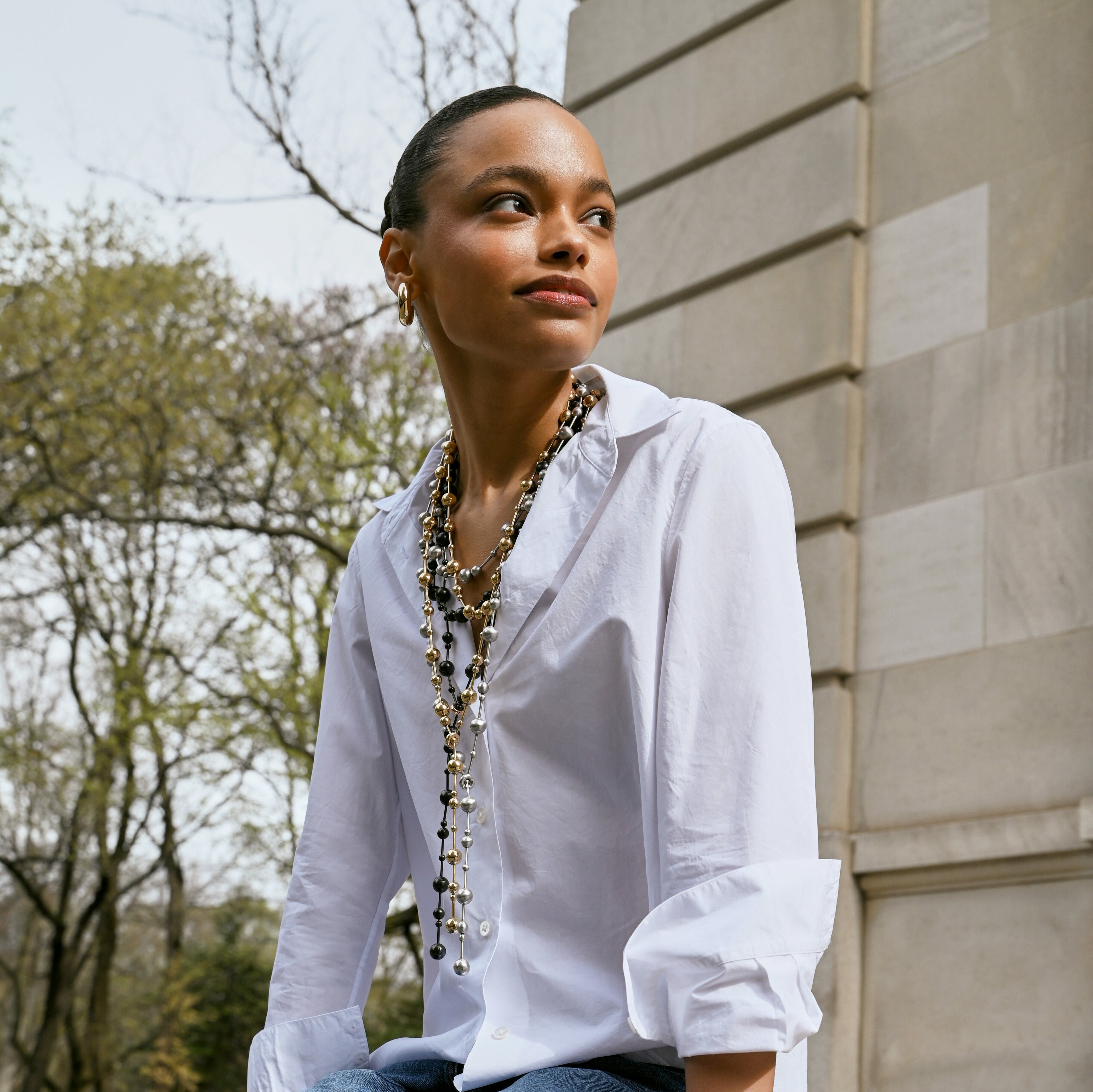 Wide Tubular Hoop Earrings