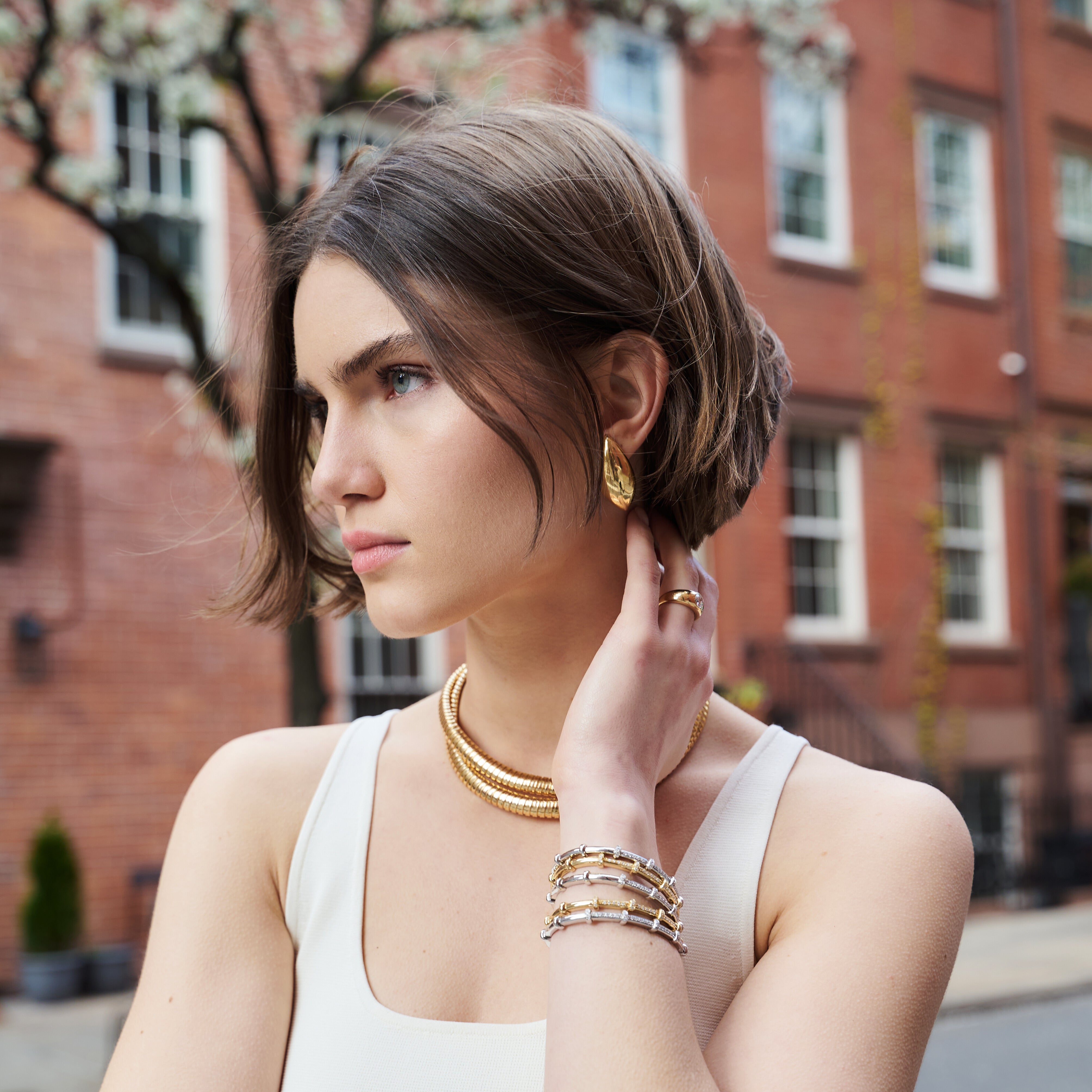 Marquise Dome Earrings