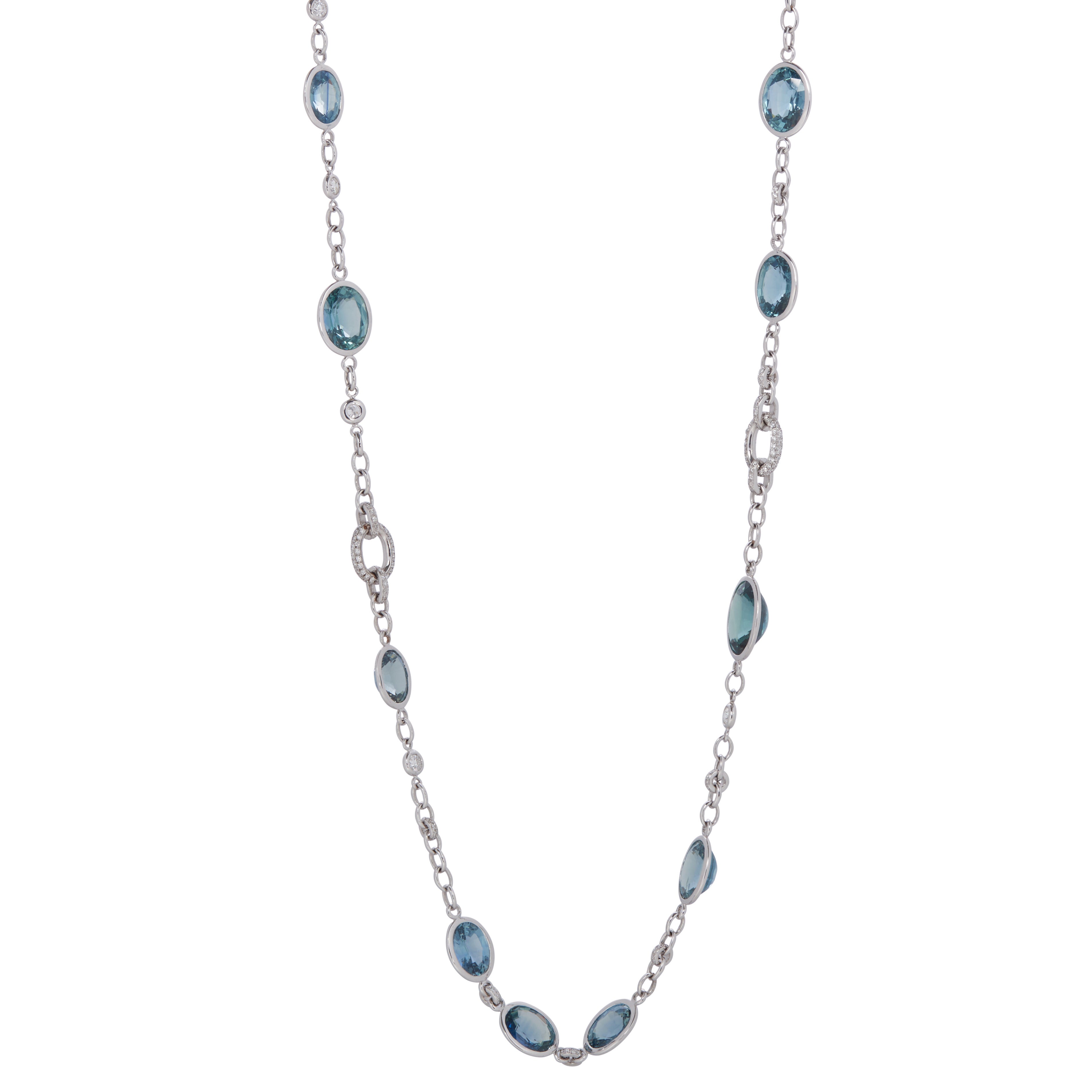 Ceylon Sapphire and Diamond Necklace