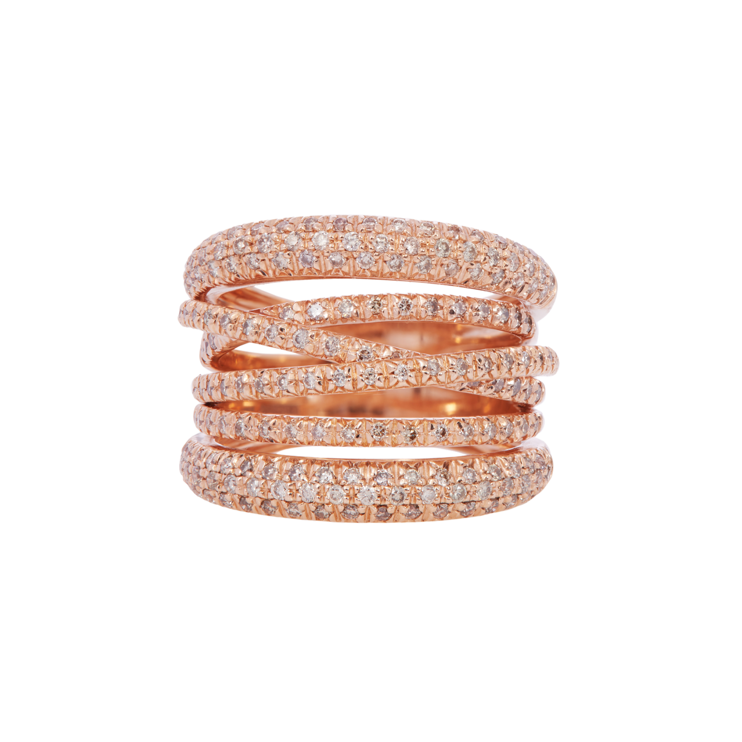 Cognac Diamond Scribble Ring