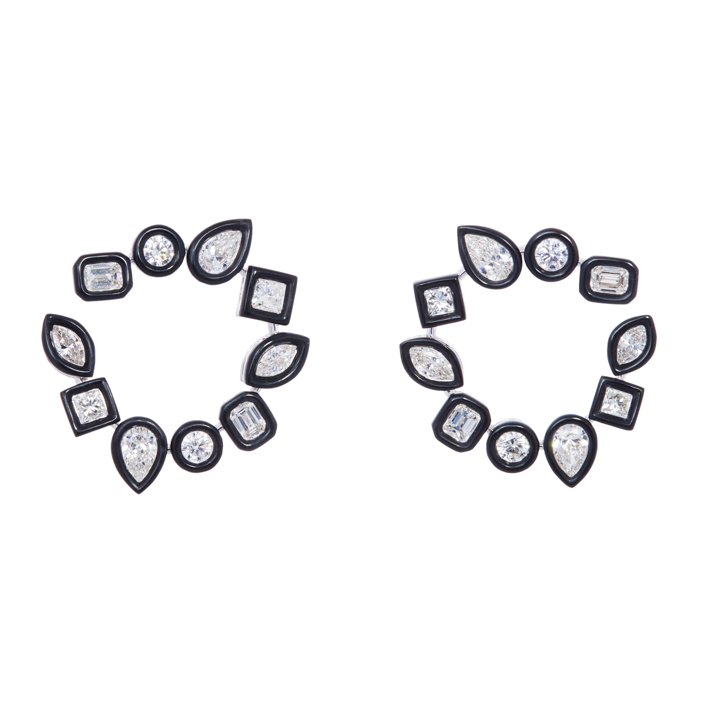 Enamel Diamond Multi Shape Earrings | Earrings