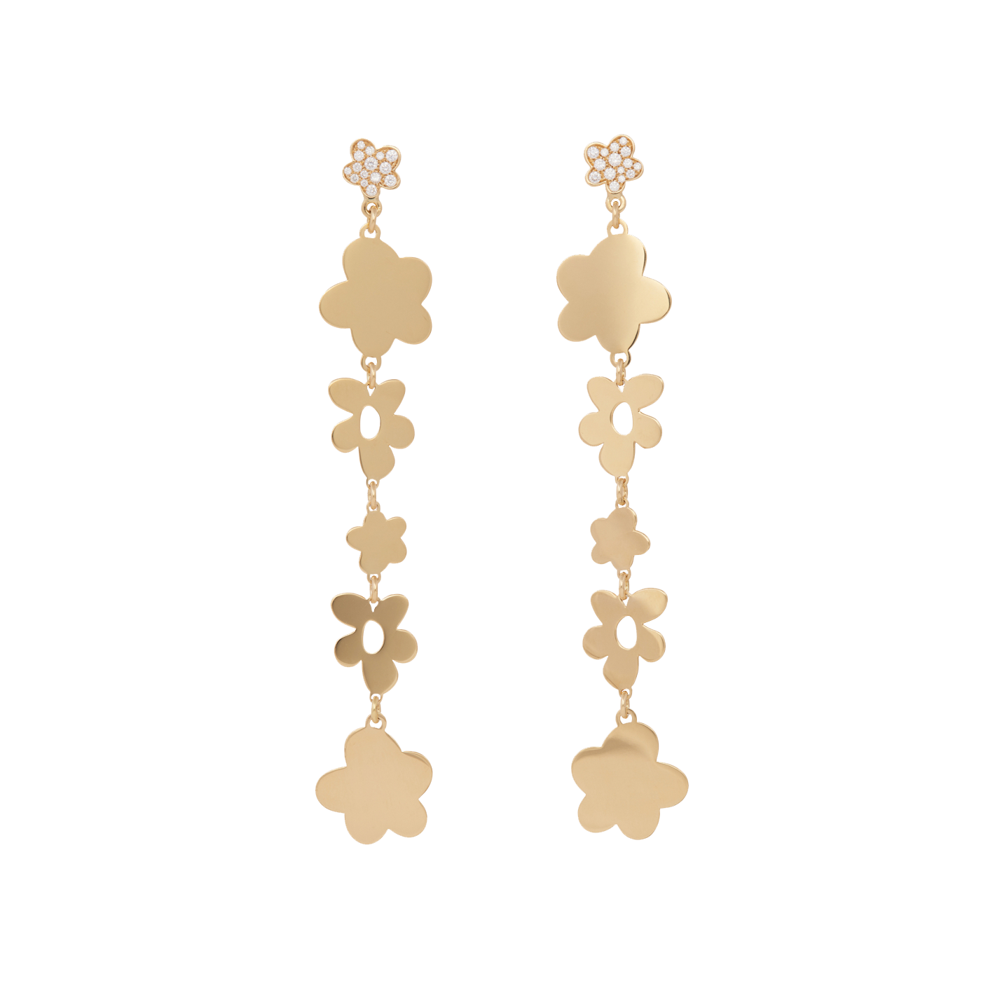 Preorder - Arcadia Diamond Flower Long Drop Earrings | Earrings