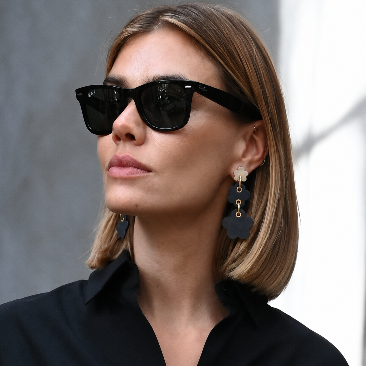 Arcadia Ebony and Gold Drop Earrings