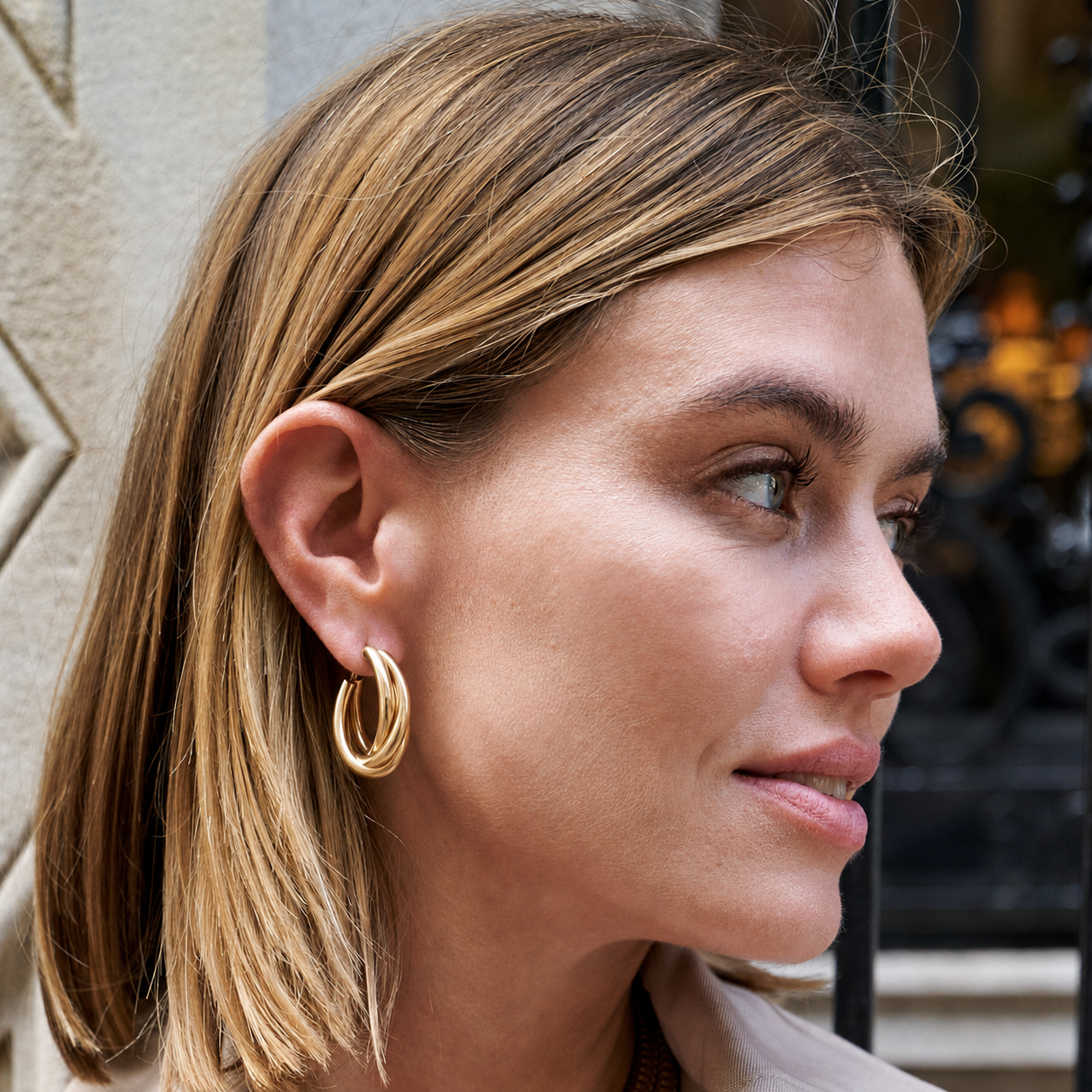 Triple Intertwined Hoop Earrings