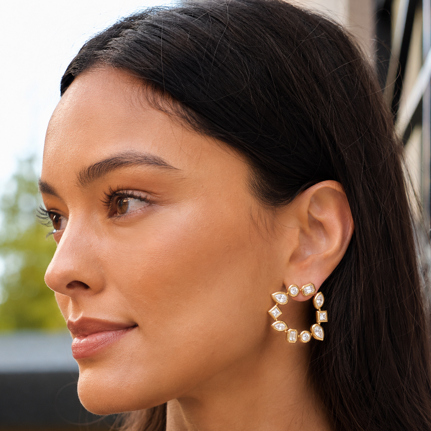 Multi Shape Circle Earrings