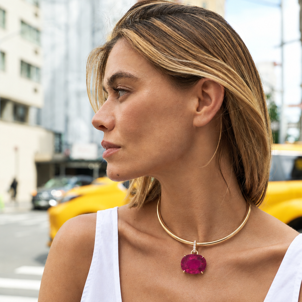 Oval Rubellite Pendant