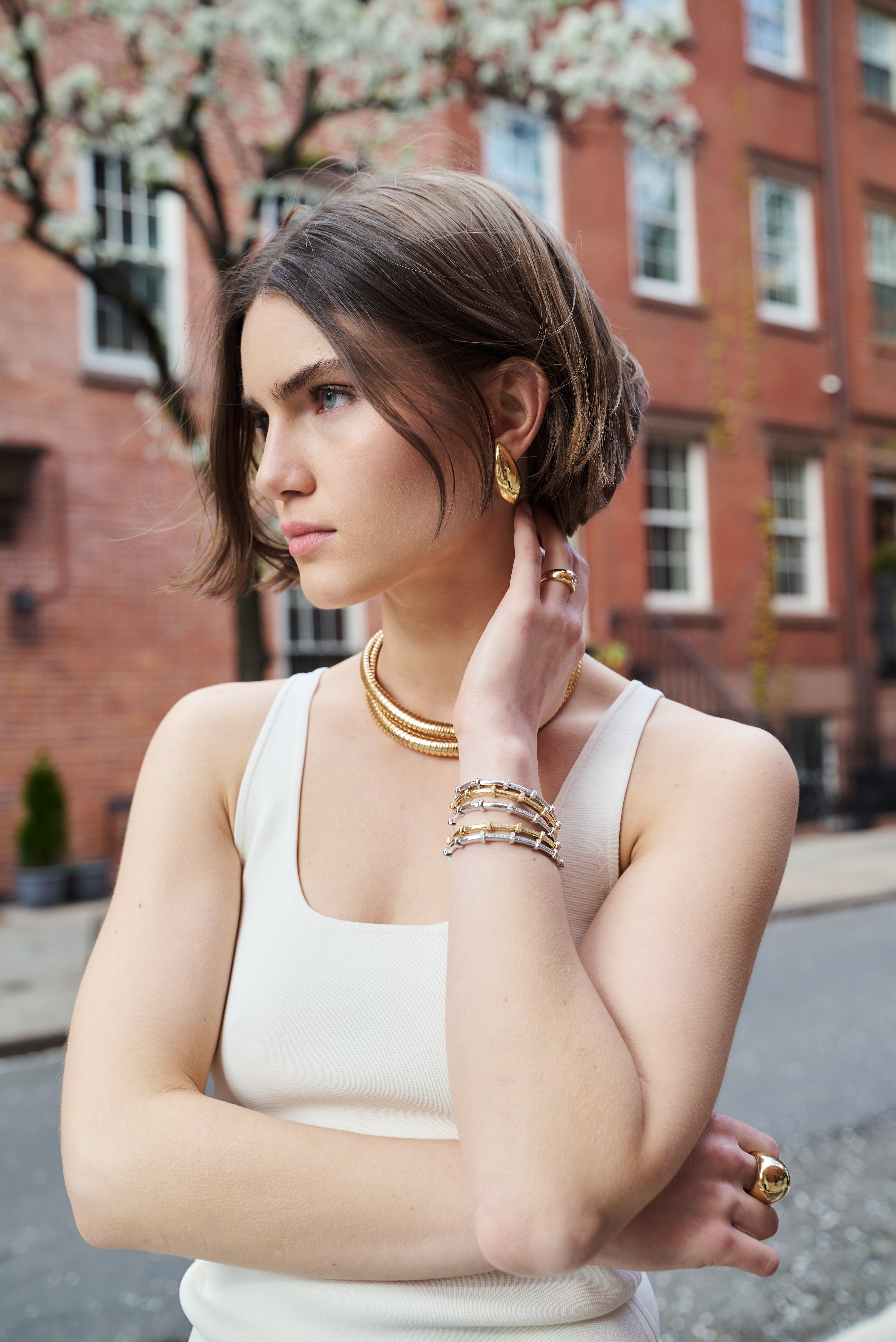 Marquise Dome Earrings