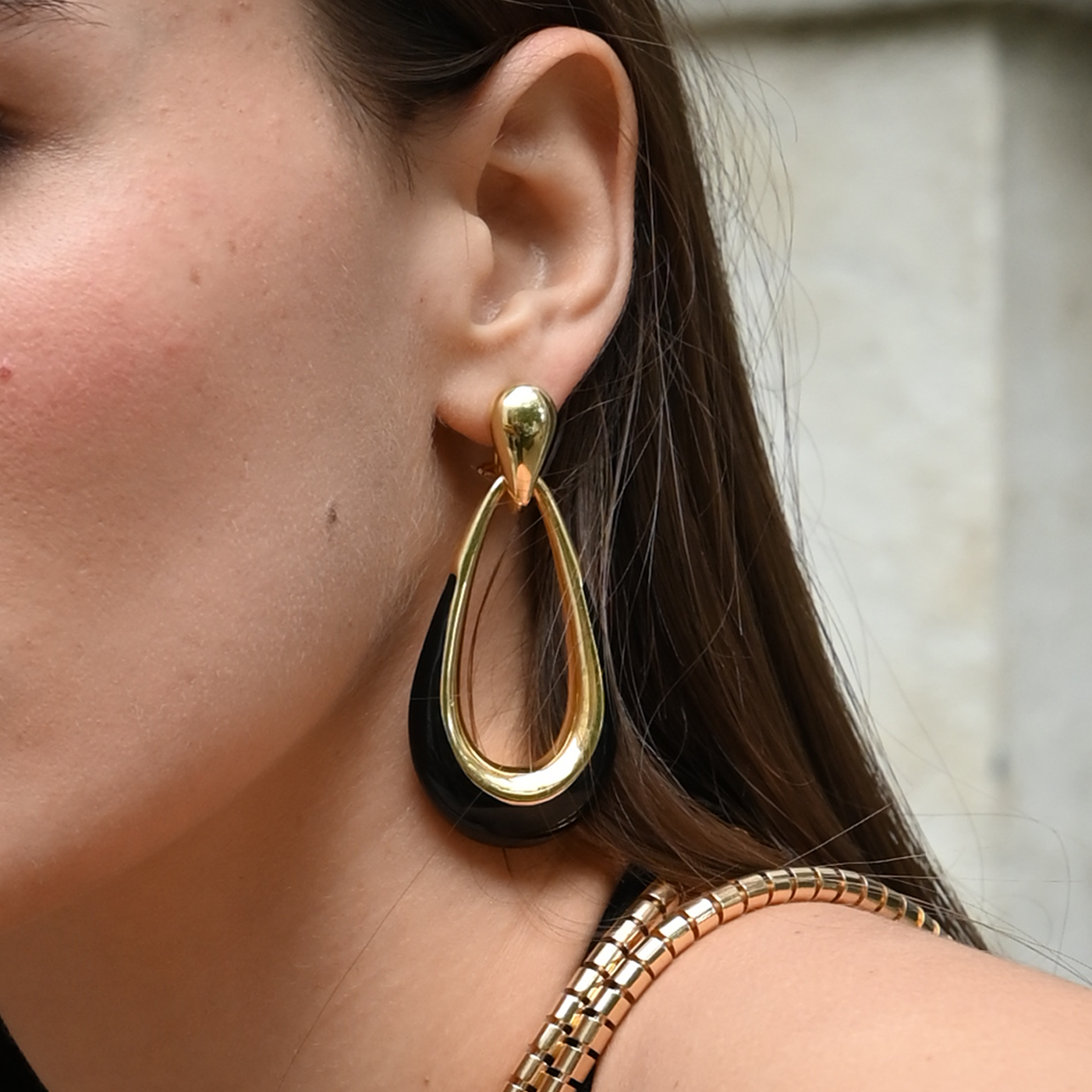 Enamel Door Knocker Earrings