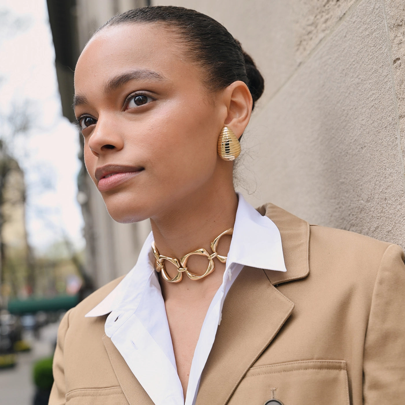 Large Grooved Anjou Earrings