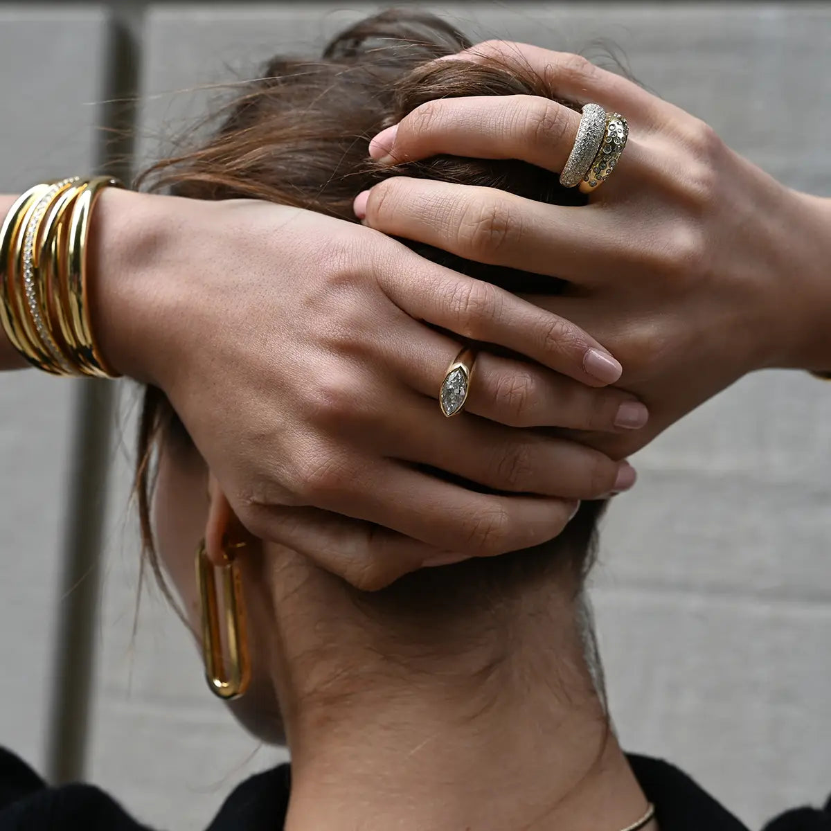 Wide Paperclip Hoop Earrings | Yellow Gold / Wide | Earrings