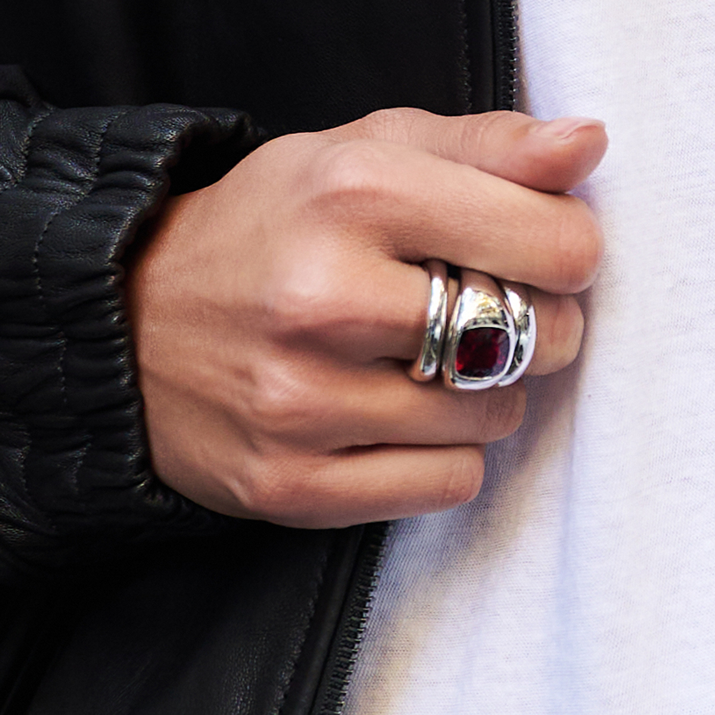 Cushion Rubellite Ring