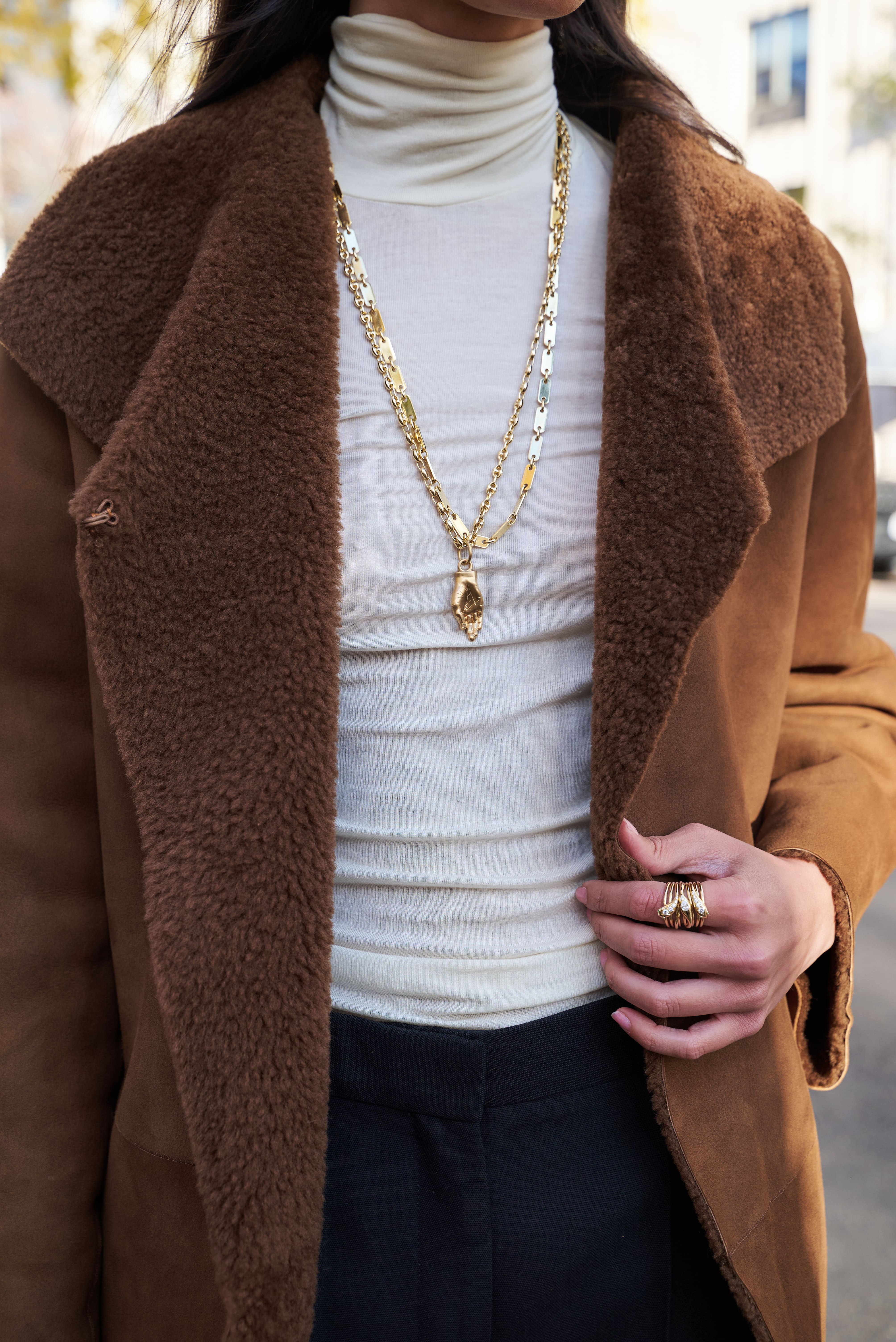 Serpentine Ring with Diamonds & Emeralds