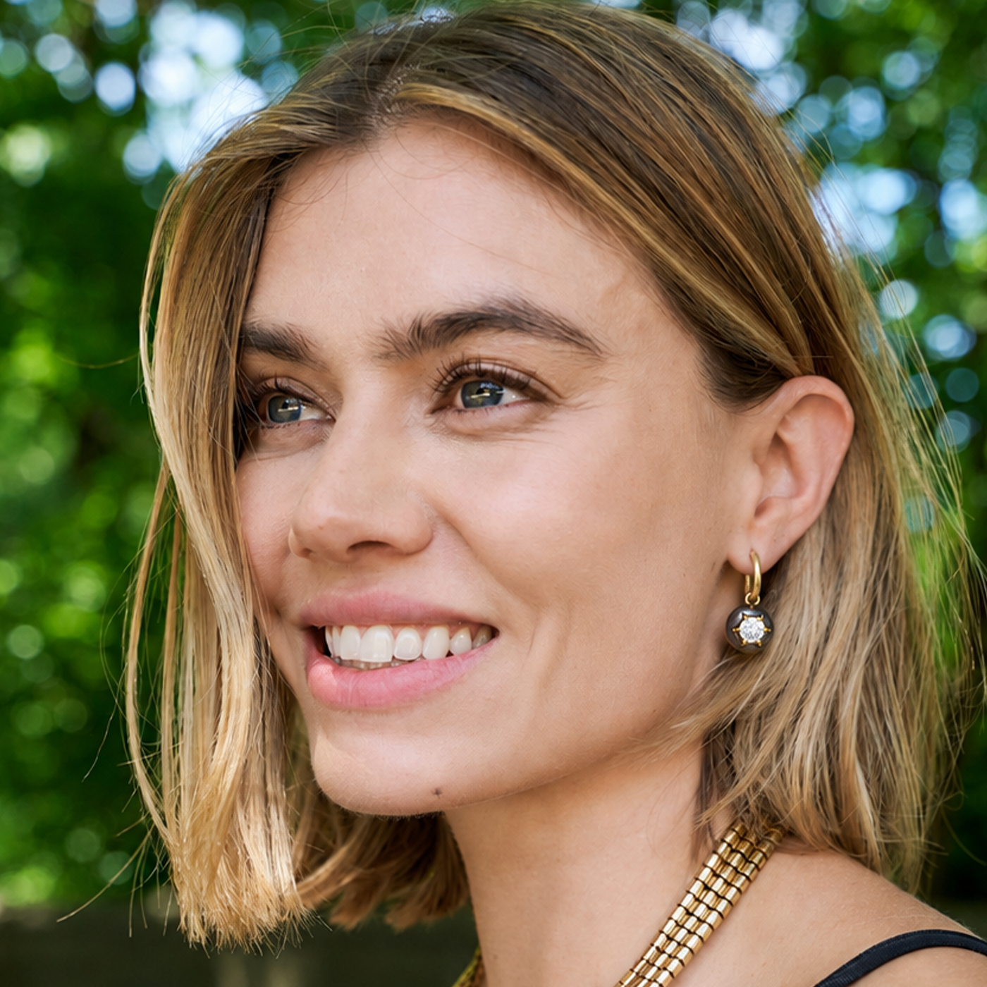 Georgian Diamond Blackened Drop Earrings