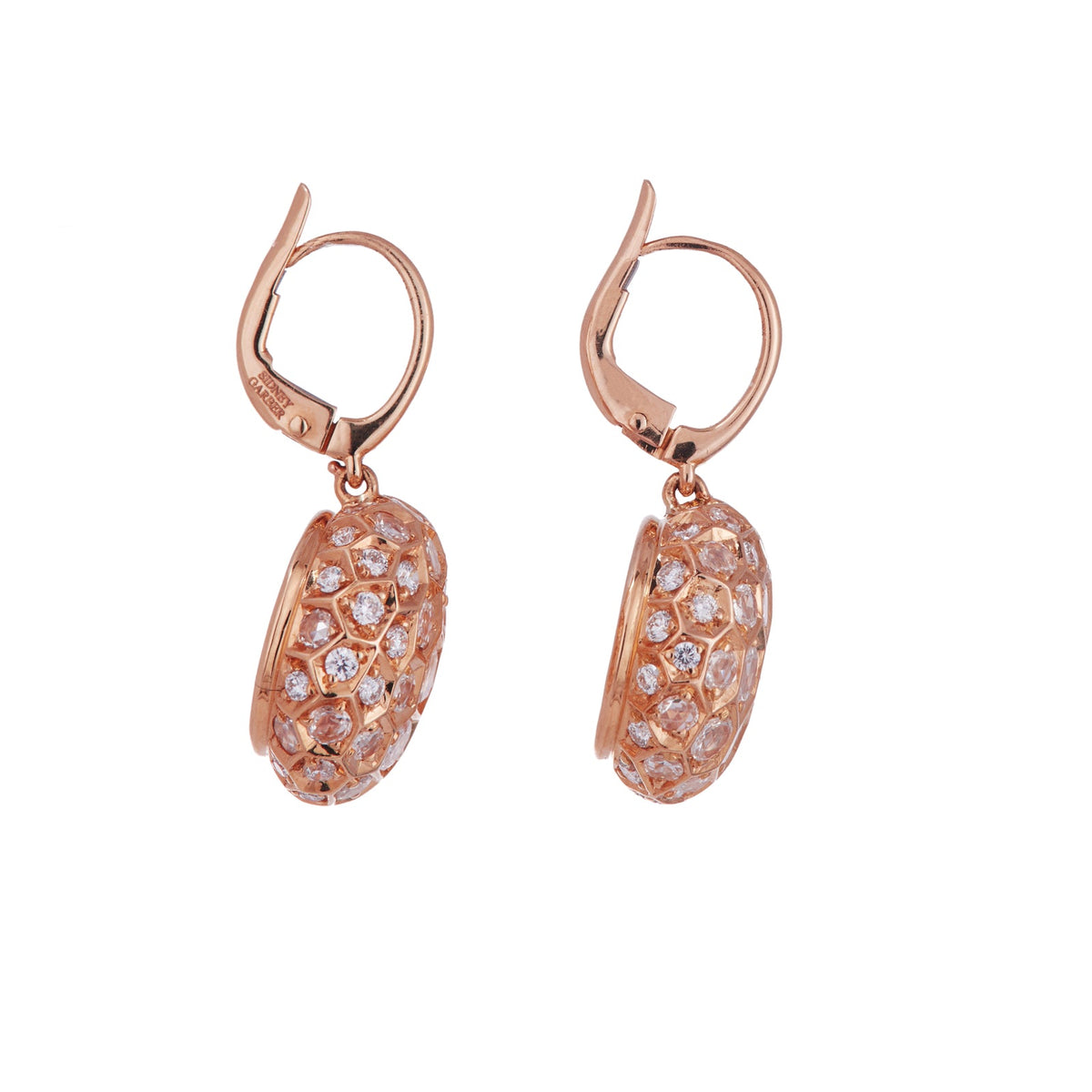 Honeycomb Earrings with Diamonds - Small | Rose Gold / 1 in | Earrings