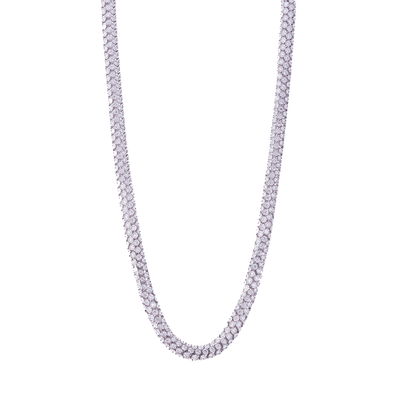 Lunetta Necklace with Diamonds | White Gold / 18 in | Necklaces