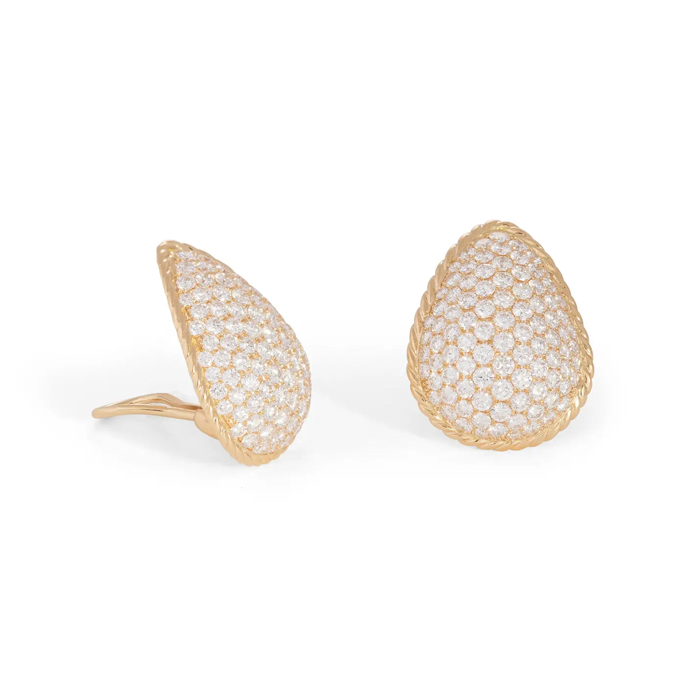 Diamond Anjou Earrings | Yellow Gold | Earrings