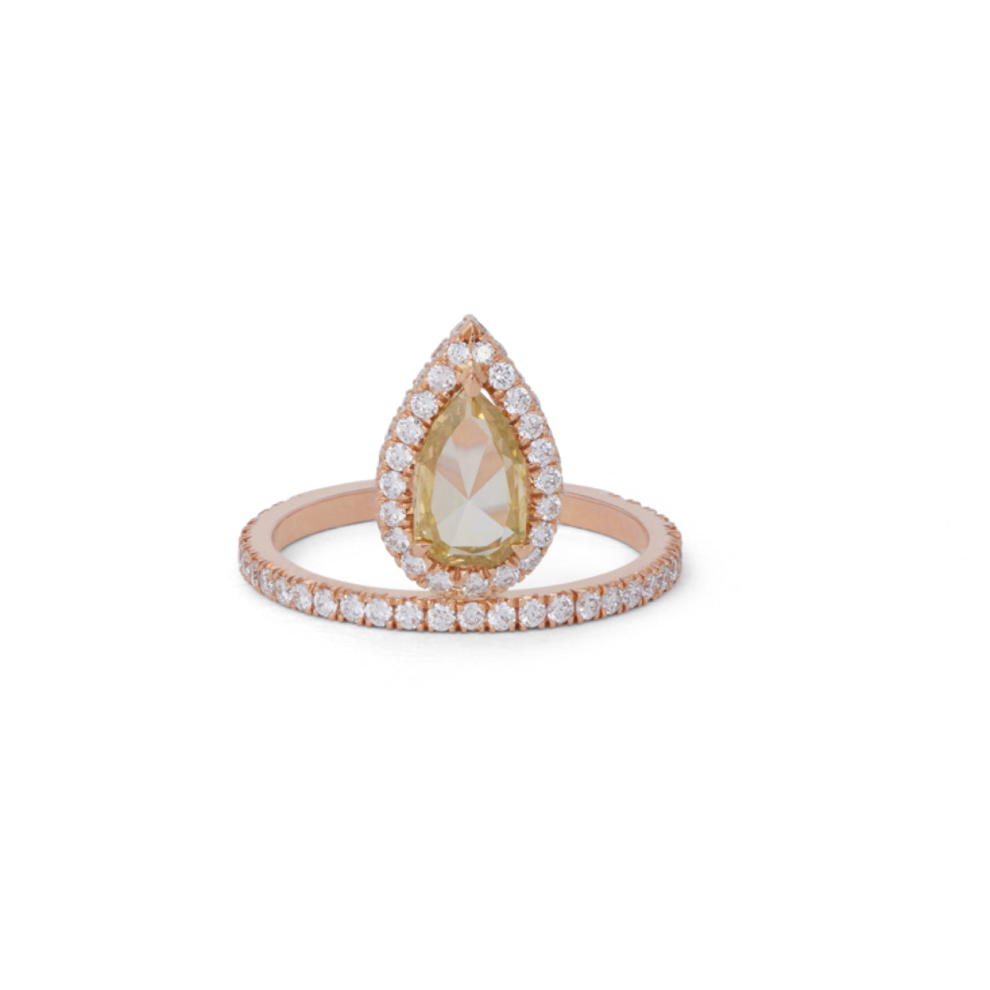 Teardrop Yellow Diamond Ring