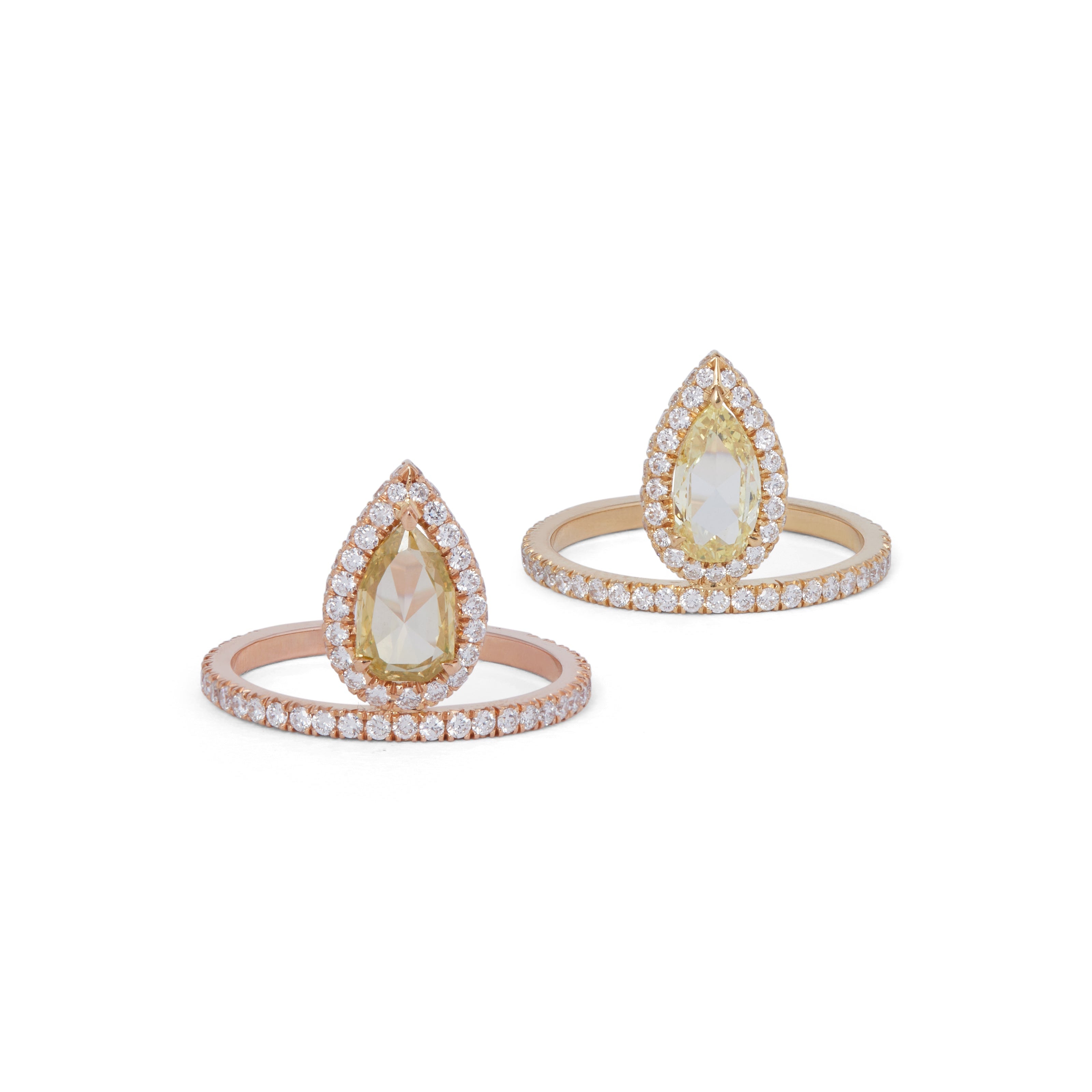 Teardrop Rose Gold Diamond Ring