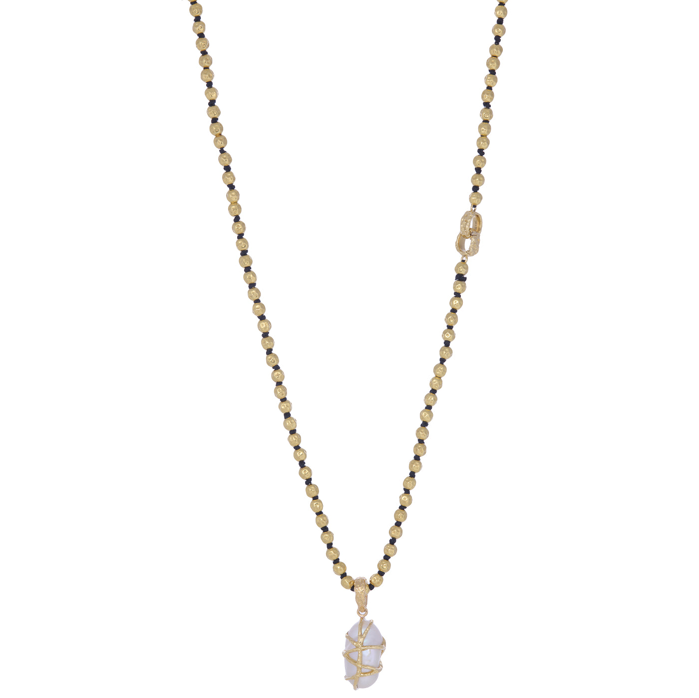 Mala Beaded Vertical Pendant Necklace