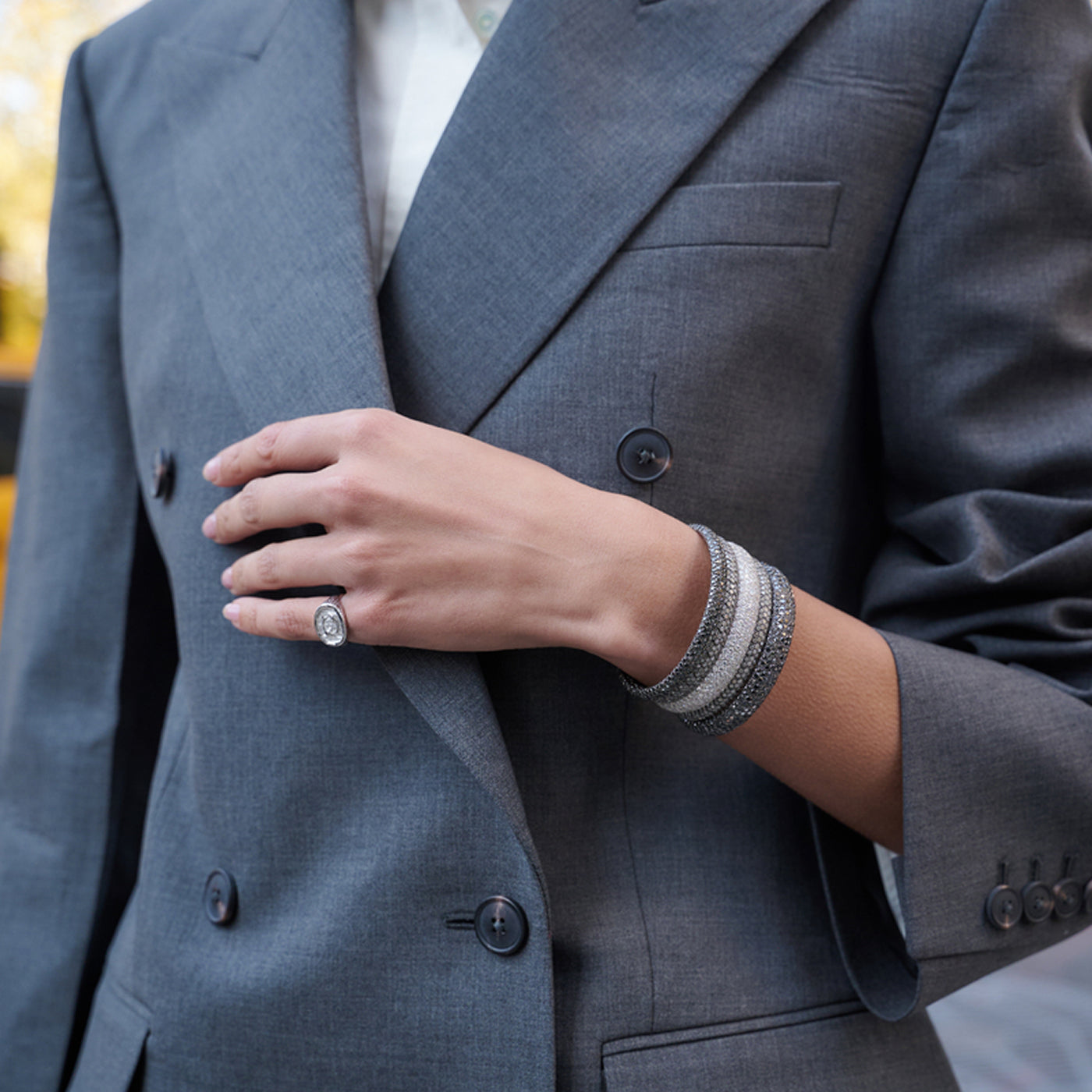 Diamond Narrow Pavé Stretch Bracelet