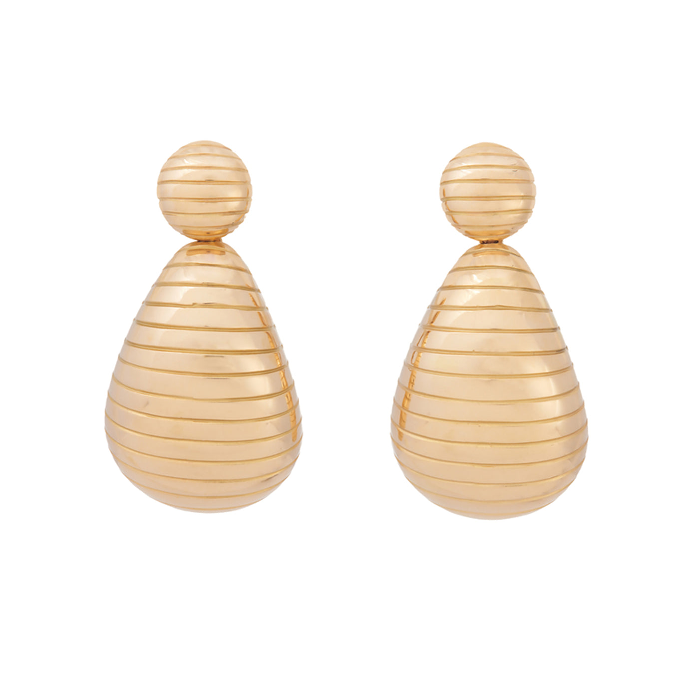 Large Grooved Anjou Drop Earrings