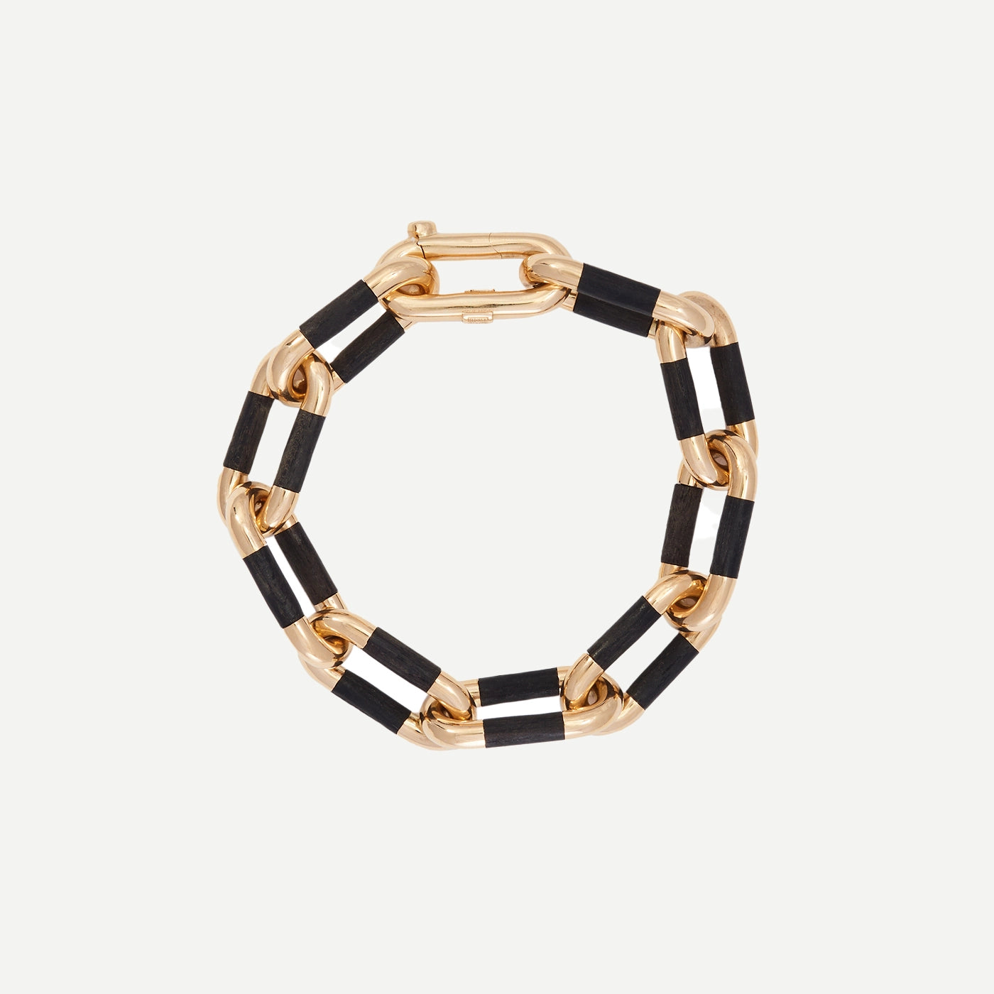 Ebony and Gold Oval Link Bracelet