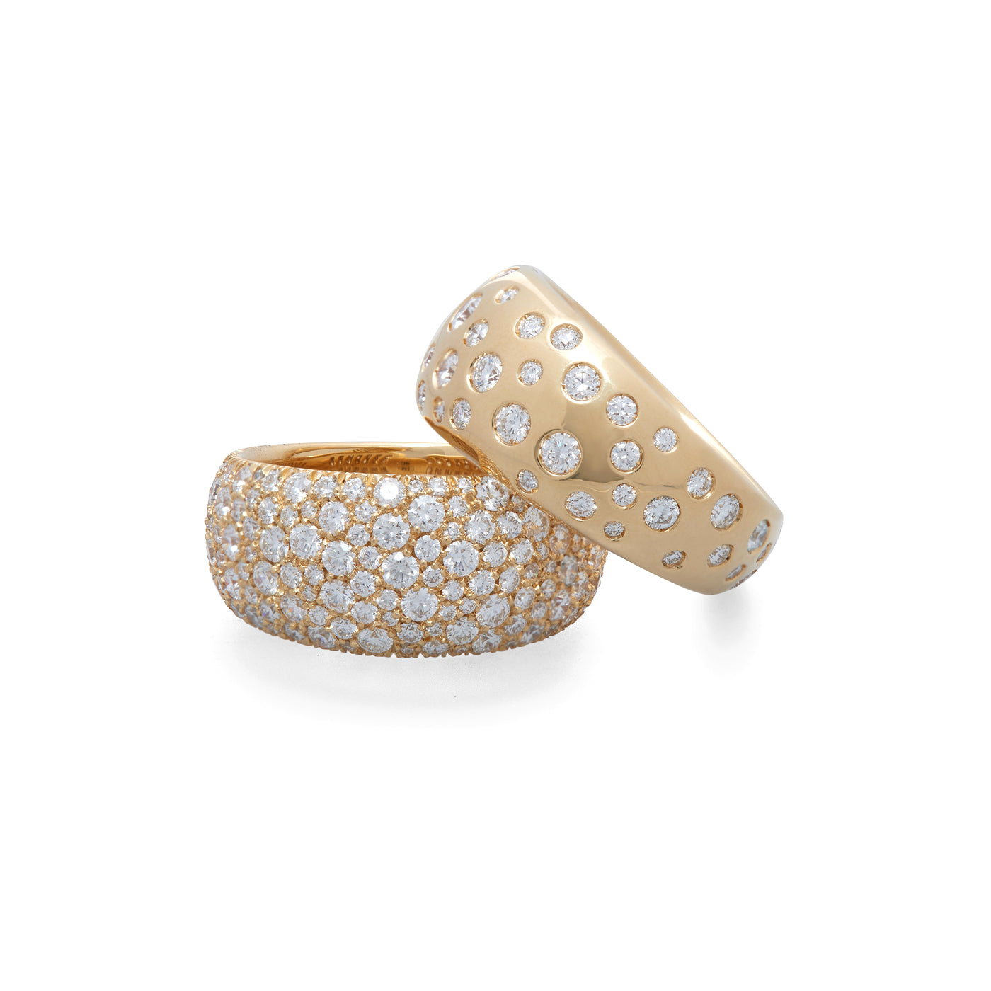 French Dome Ring with Diamond Pavé
