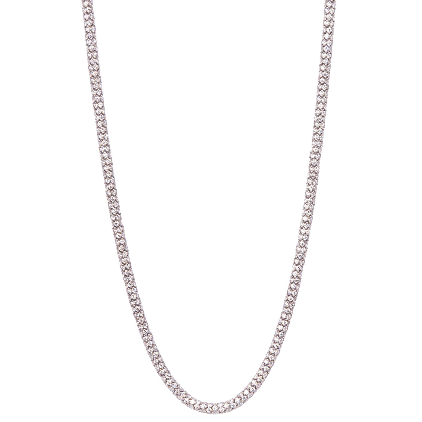 Rope Necklace with Diamonds | White Gold with Diamonds / 36 in (91.5 cm) | Necklaces