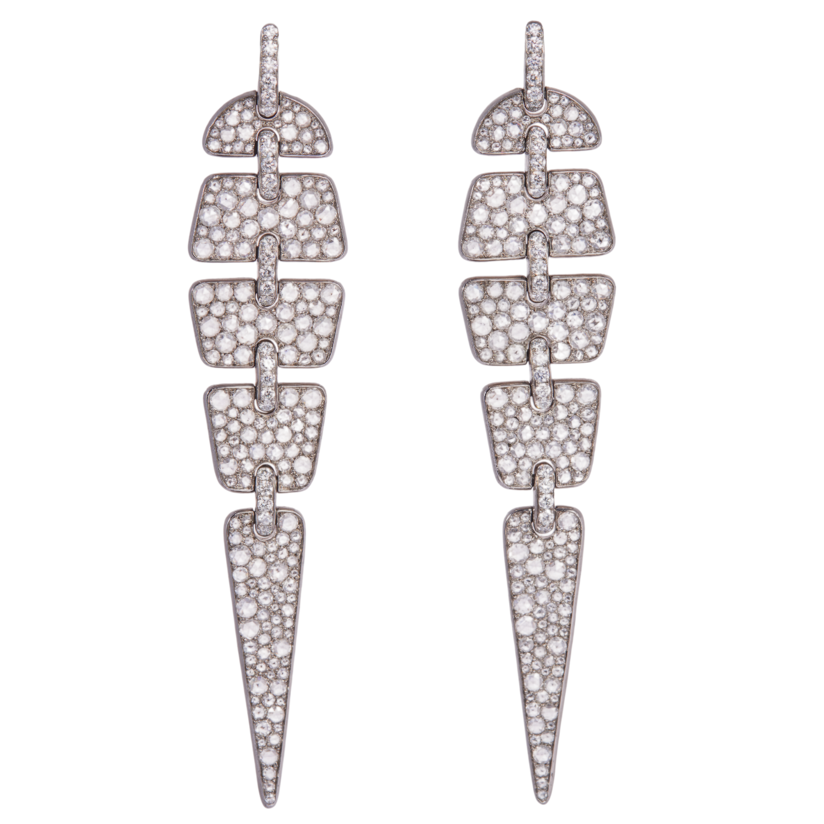 Geometric Earrings with Diamonds