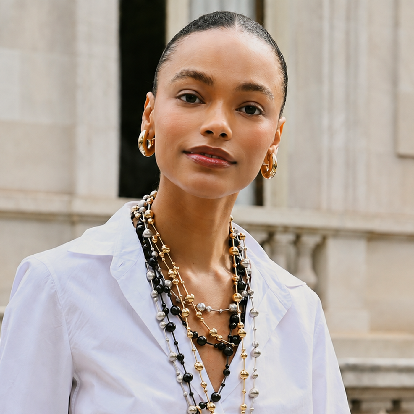 Wide Tubular Hoop Earrings