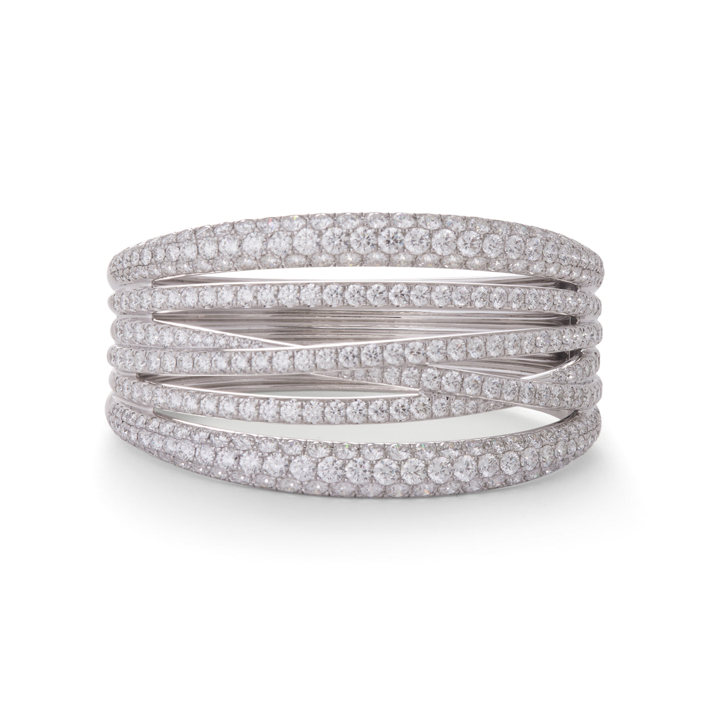 Diamond Pavé Scribble Bracelet | White Gold | Bracelets Bracelets