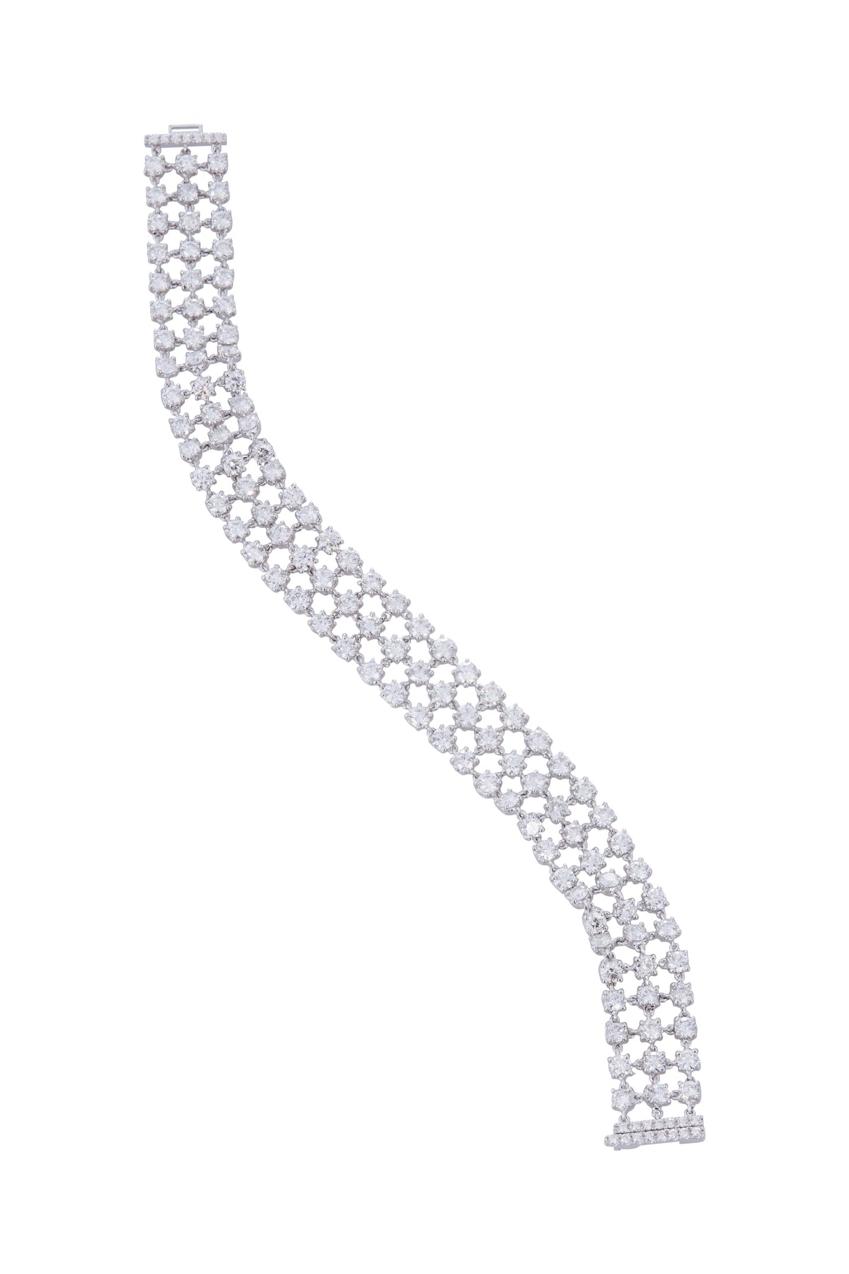 Diamond Three Row Flexible Bracelet
