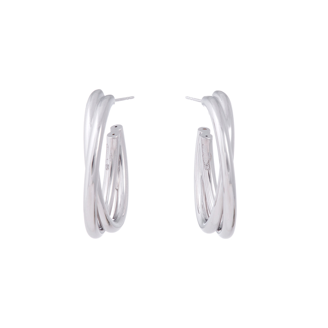 Oval Intertwined Hoop Earrings