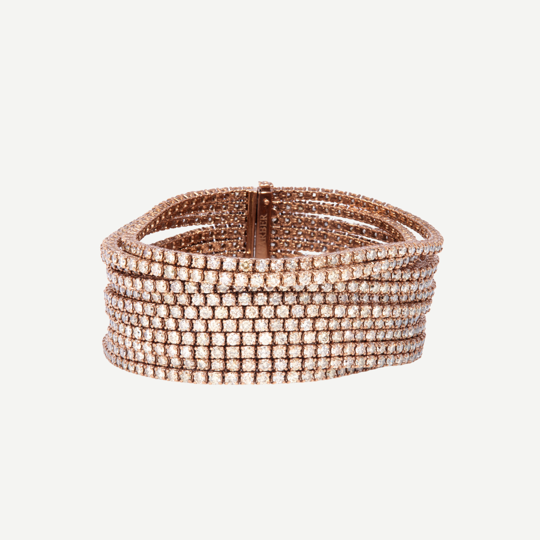11 Row Bracelet with Cognac Diamonds