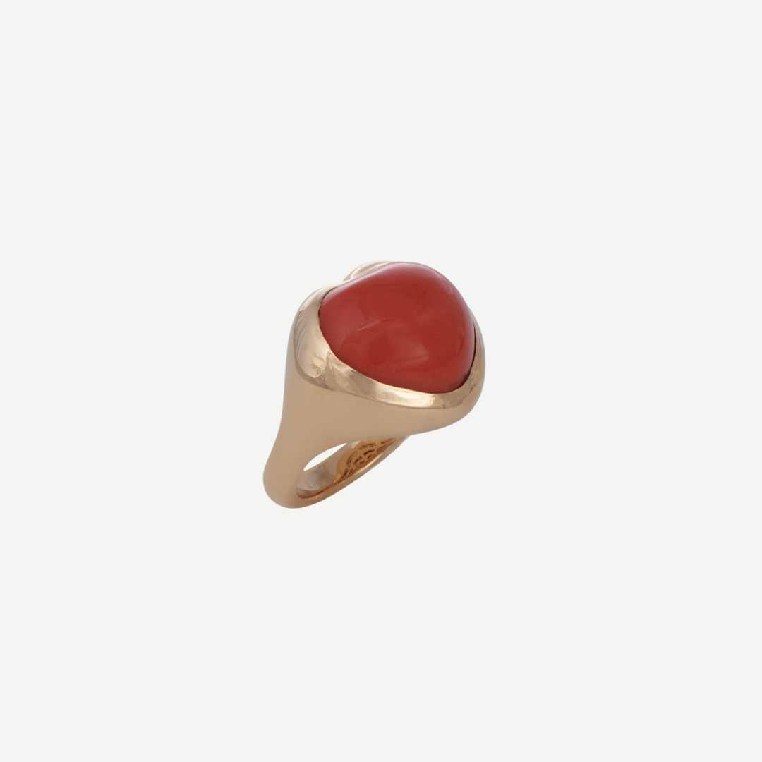 Coral Heart Ring